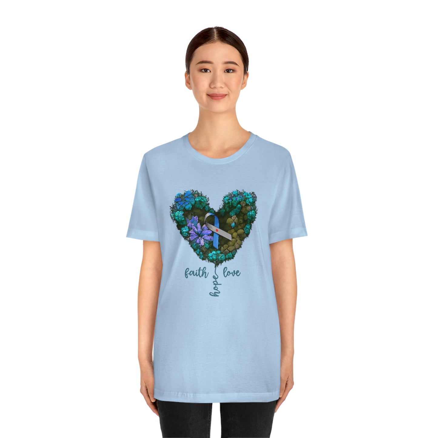 Faith Hope Love Diabetes Awareness Print Unisex Jersey Short Sleeve Tee