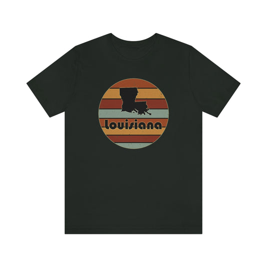 Louisiana Retro Sunset Short Sleeve T-shirt