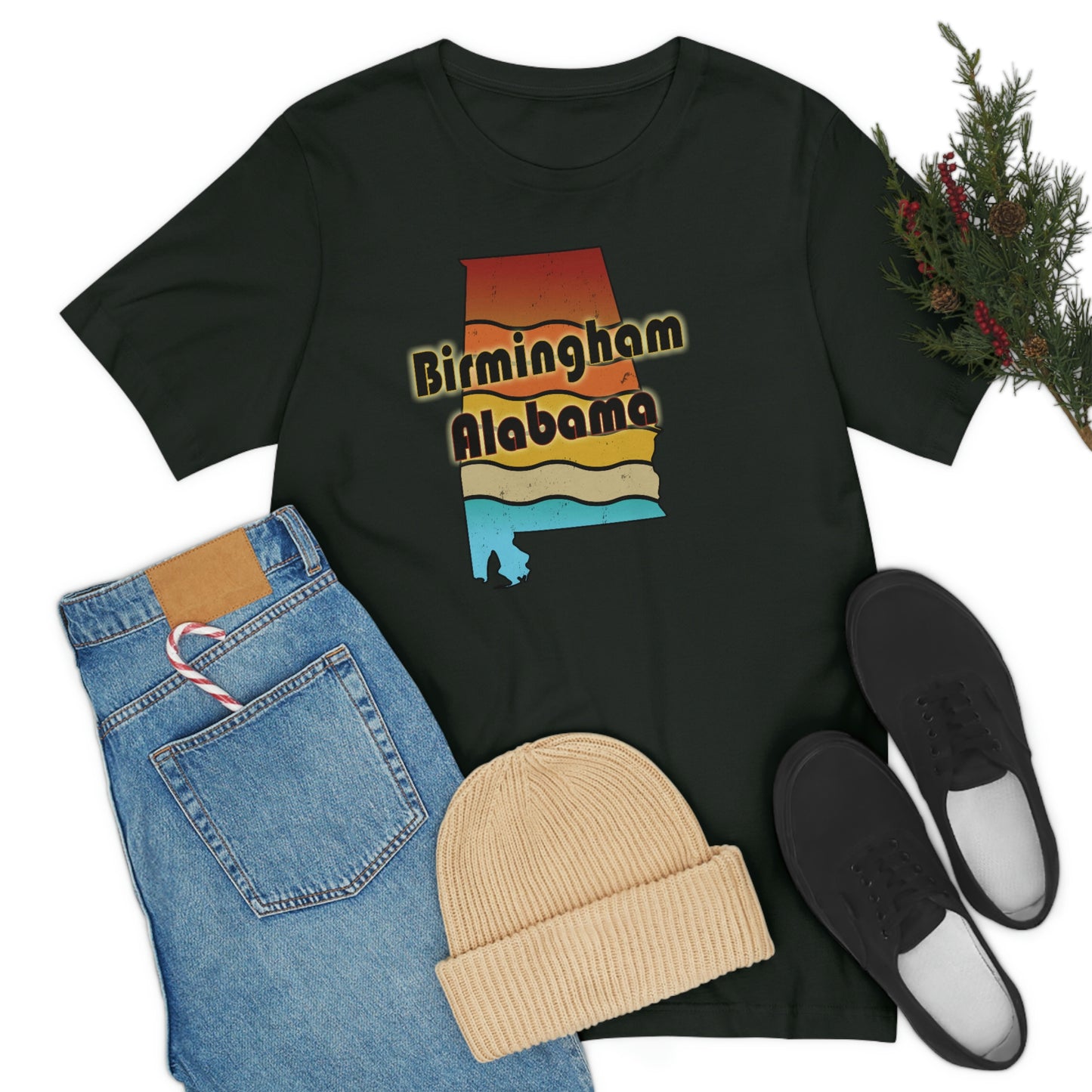Birmingham Alabama Retro Sunset Unisex Jersey Short Sleeve T-shirt