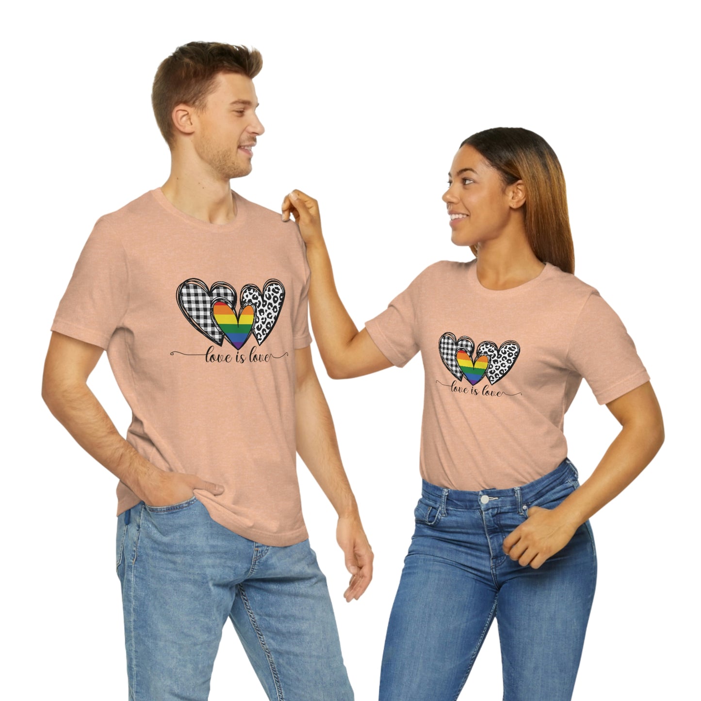 Love is Love LGBTQIA Print Unisex Jersey Short Sleeve Tee