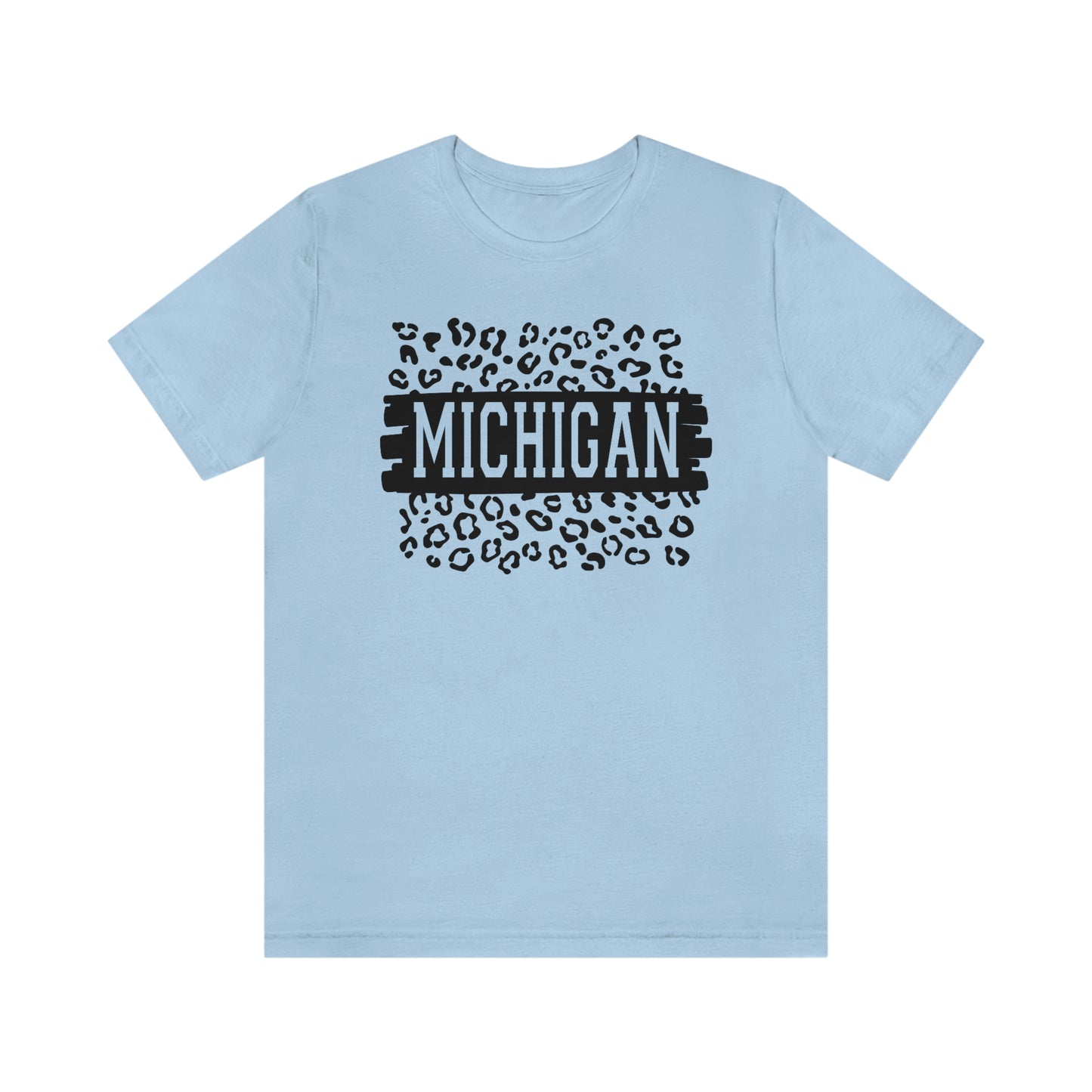 Michigan Leopard Print Short Sleeve T-shirt