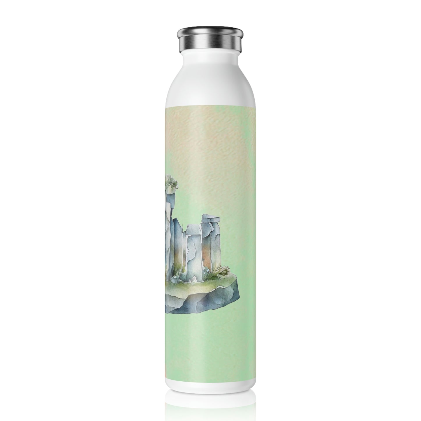 Standing Stones Spring Watercolor Slim Water Bottle
