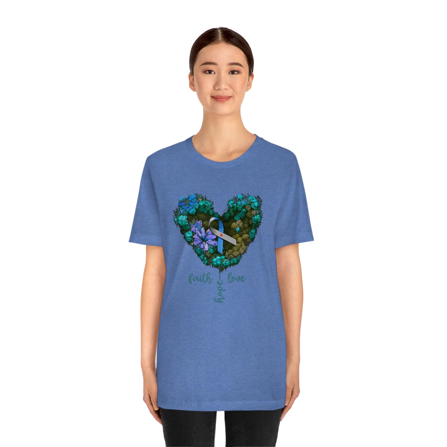 Faith Hope Love Diabetes Awareness Print Unisex Jersey Short Sleeve Tee