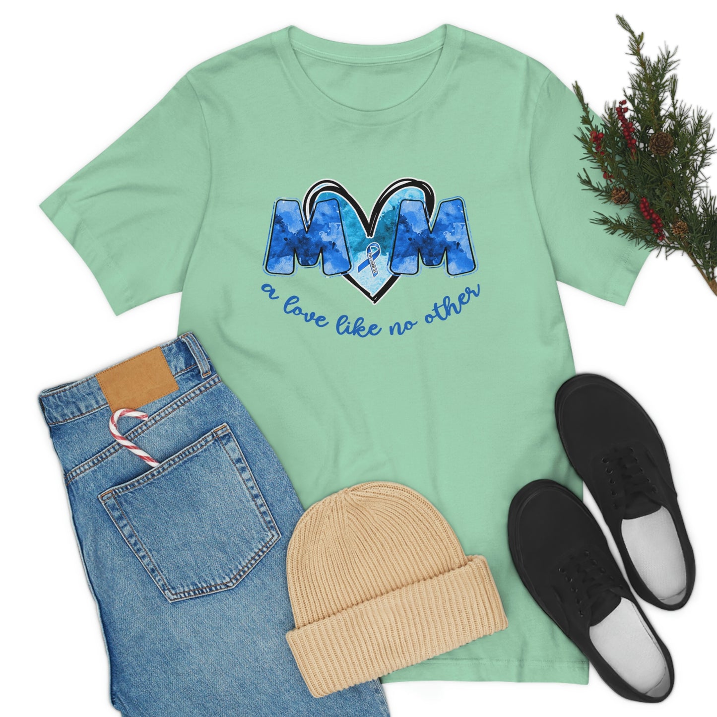 Mom A Love Like No Other Diabetes Awareness Print Unisex Jersey Short Sleeve Tee