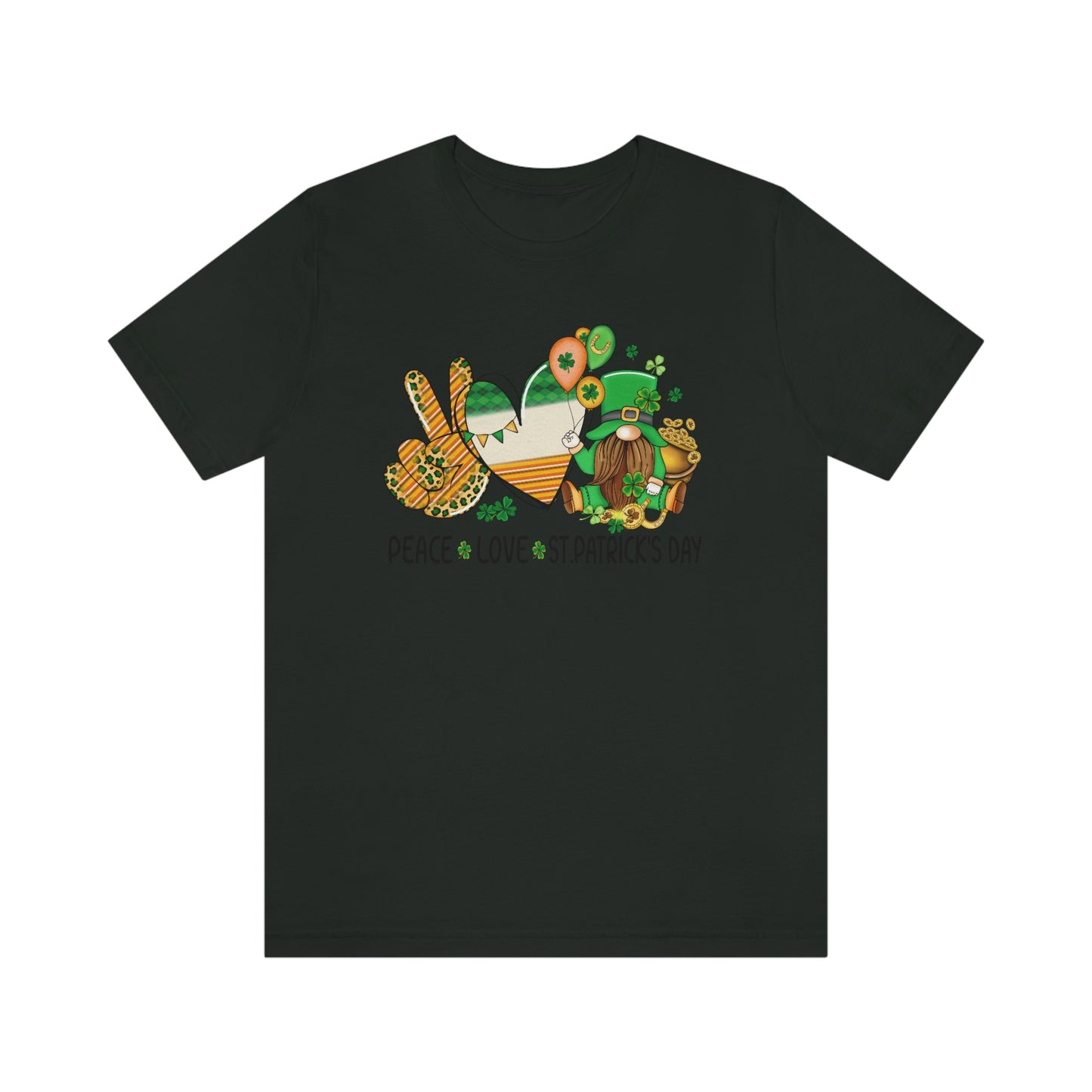 Peace Love St. Patrick's Day Unisex Jersey Short Sleeve Tee