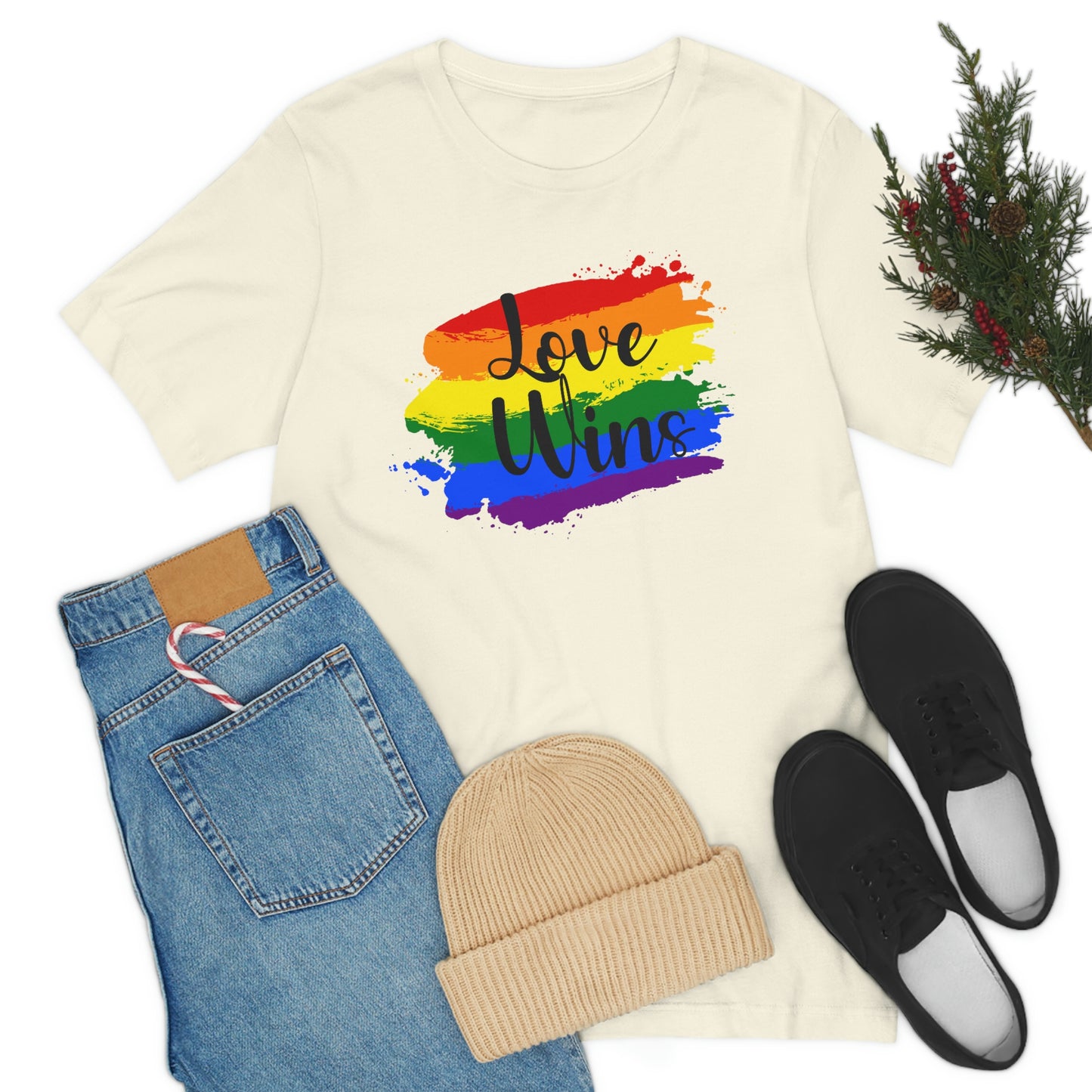 Love Wins LGBTQIA Print Unisex Jersey Short Sleeve Tee