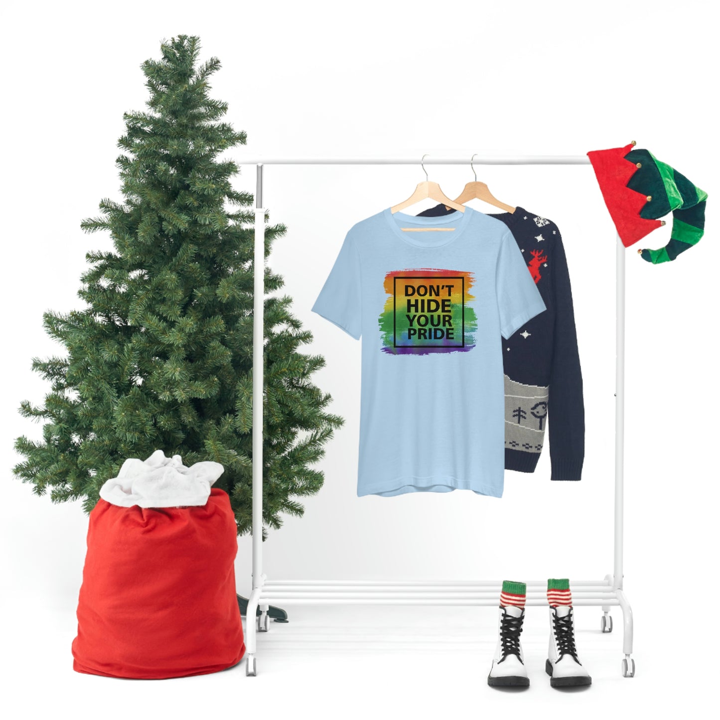 Don't Hide Your Pride LGBTQIA Print Unisex Jersey Short Sleeve Tee