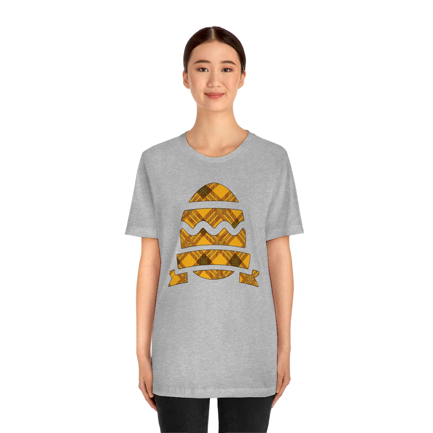 Plaid Egg Easter Spring Unisex Jersey Short Sleeve Tee