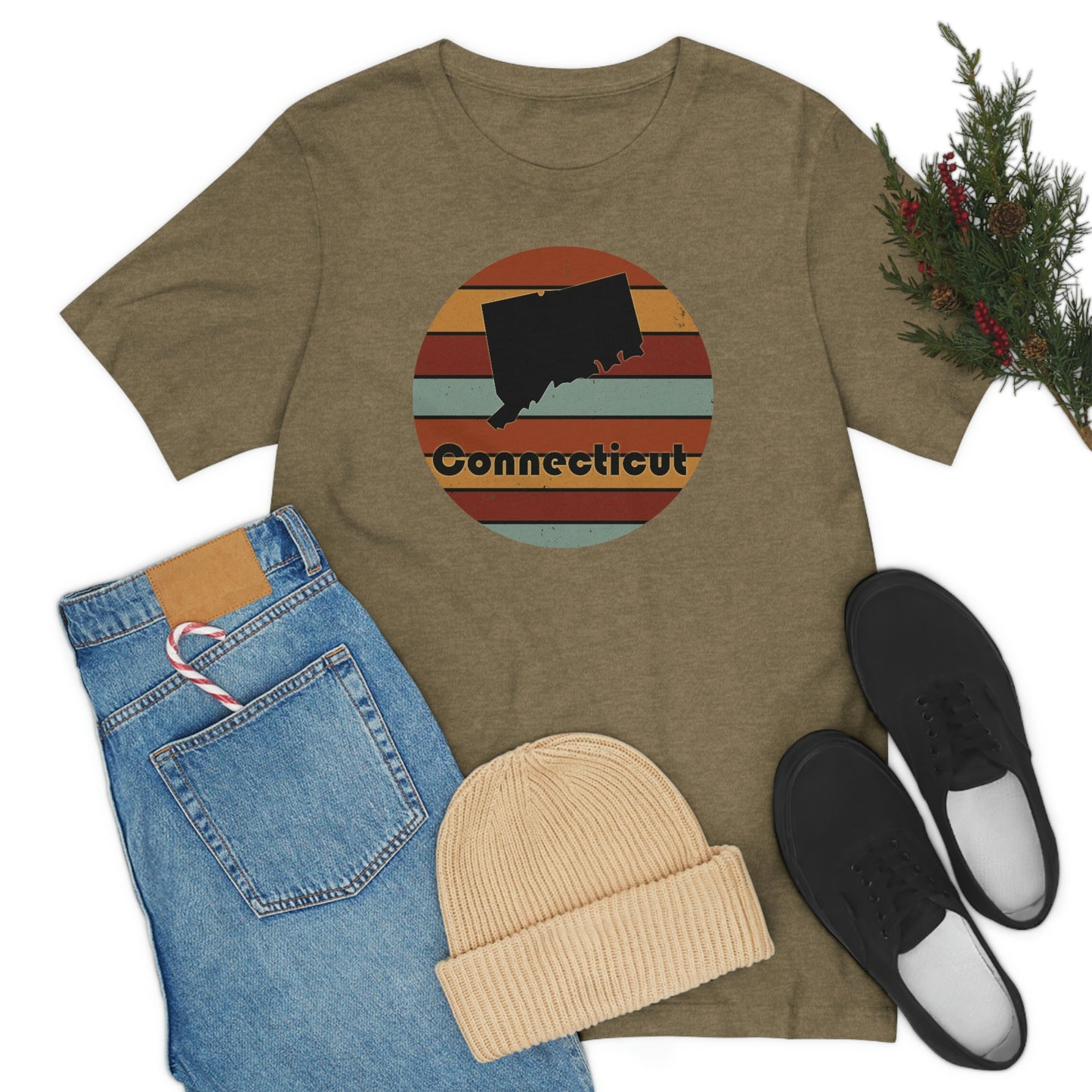 Connecticut Retro Sunset Short Sleeve T-shirt