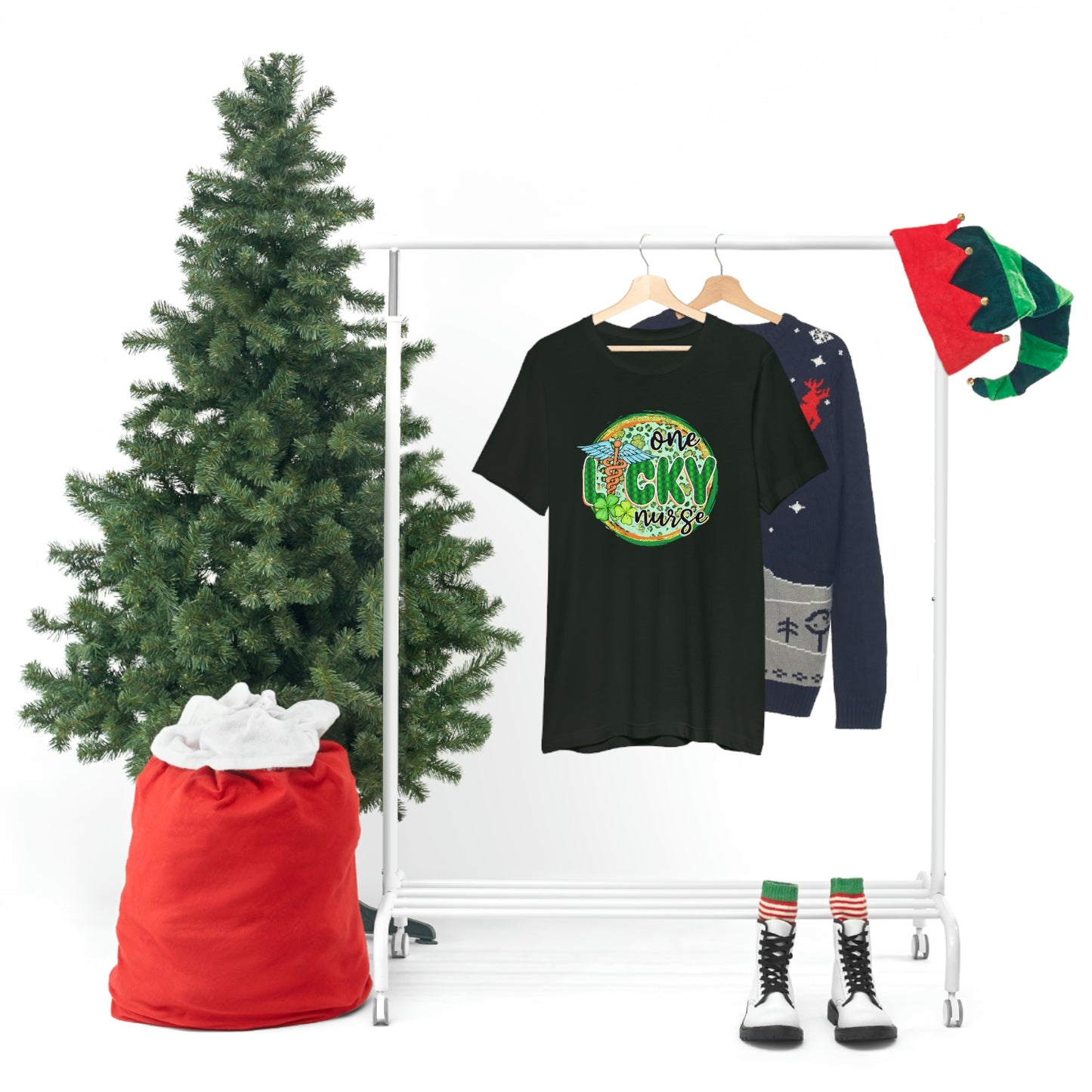 One Lucky Nurse Caduceus St. Patrick's Day Unisex Jersey Short Sleeve Tee