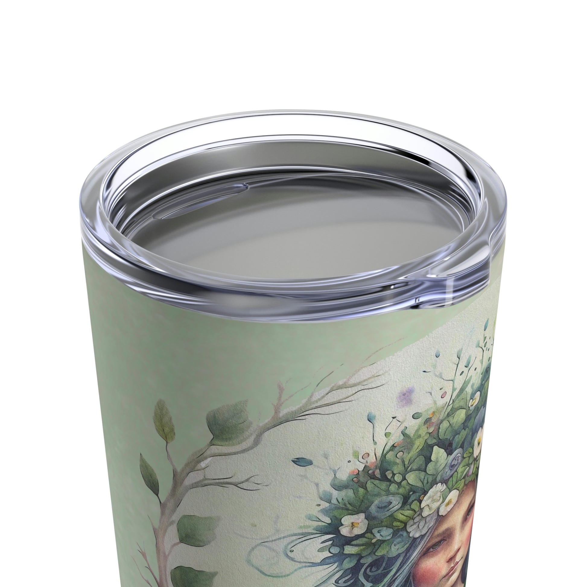 Girl Spring Flowers Watercolor Tumbler 20oz