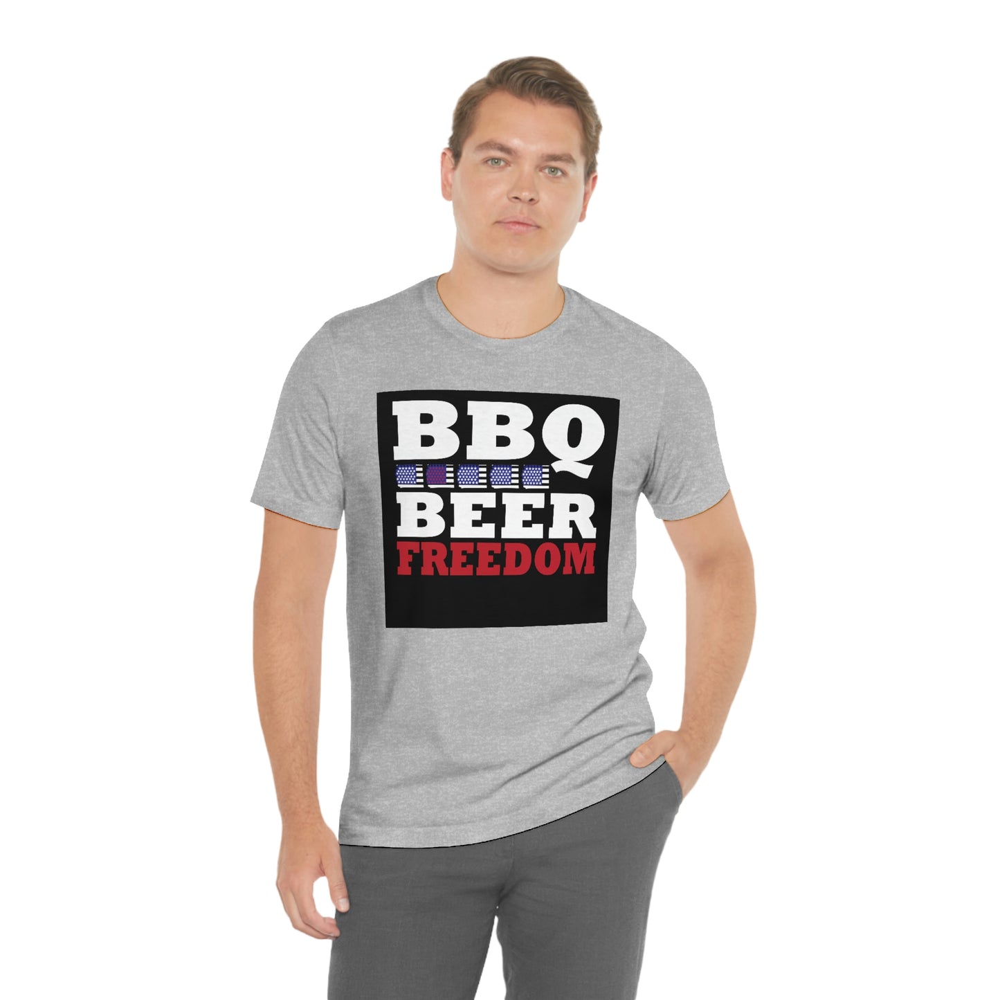 BBQ Beer Freedom Unisex Jersey Short Sleeve Tee