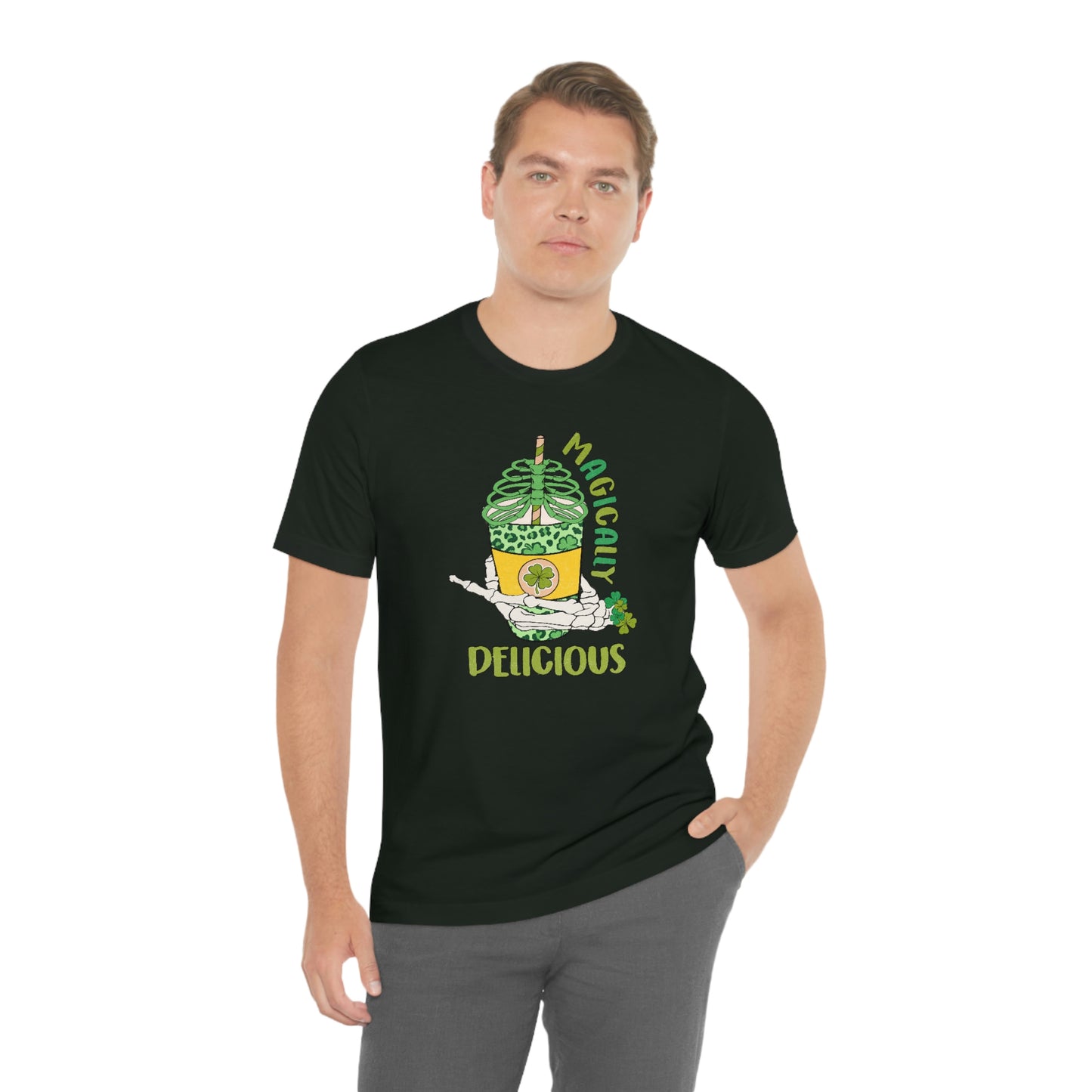 Magically Delicious Coffee Cup St. Patrick's Day Unisex Jersey Short Sleeve Tee