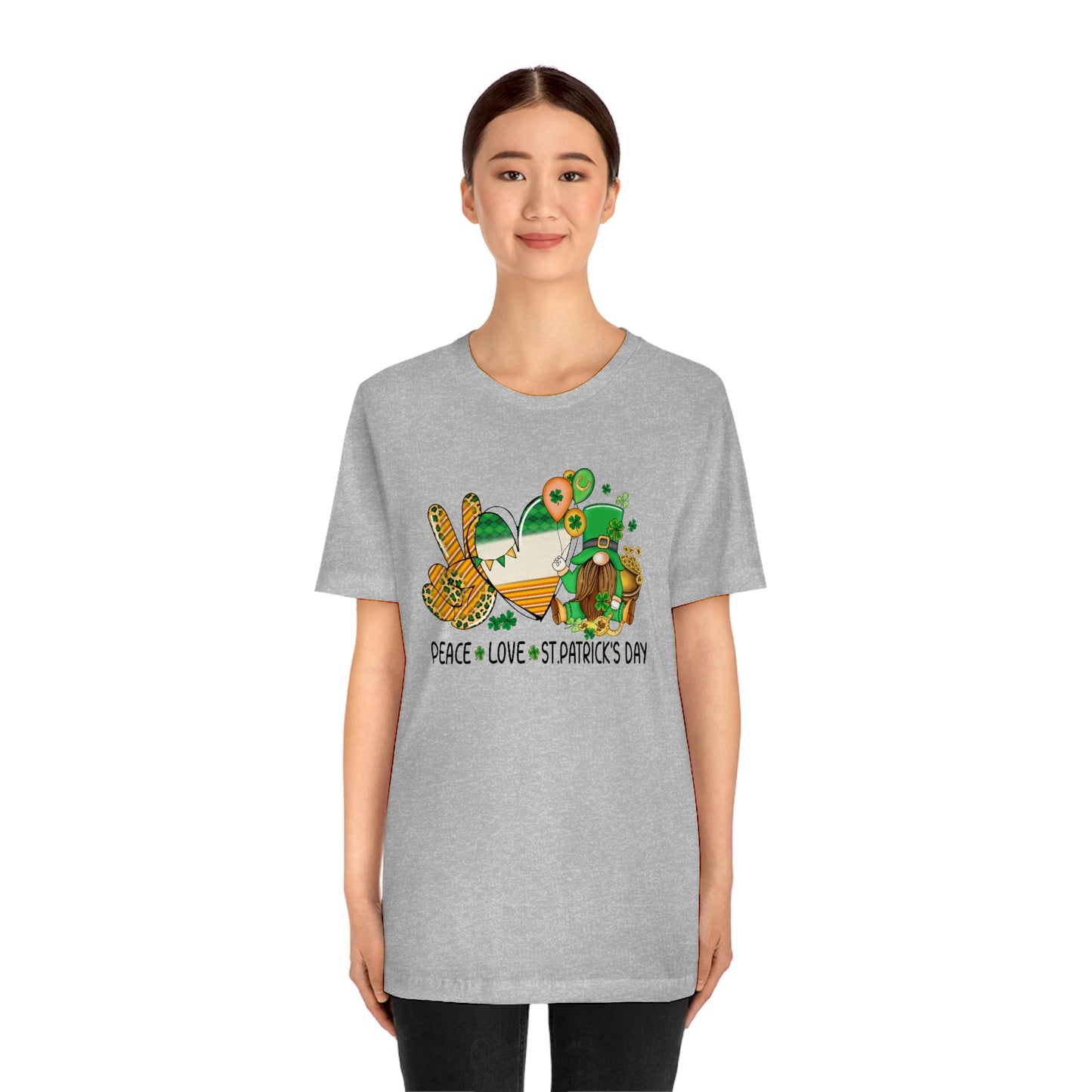 Peace Love St. Patrick's Day Unisex Jersey Short Sleeve Tee