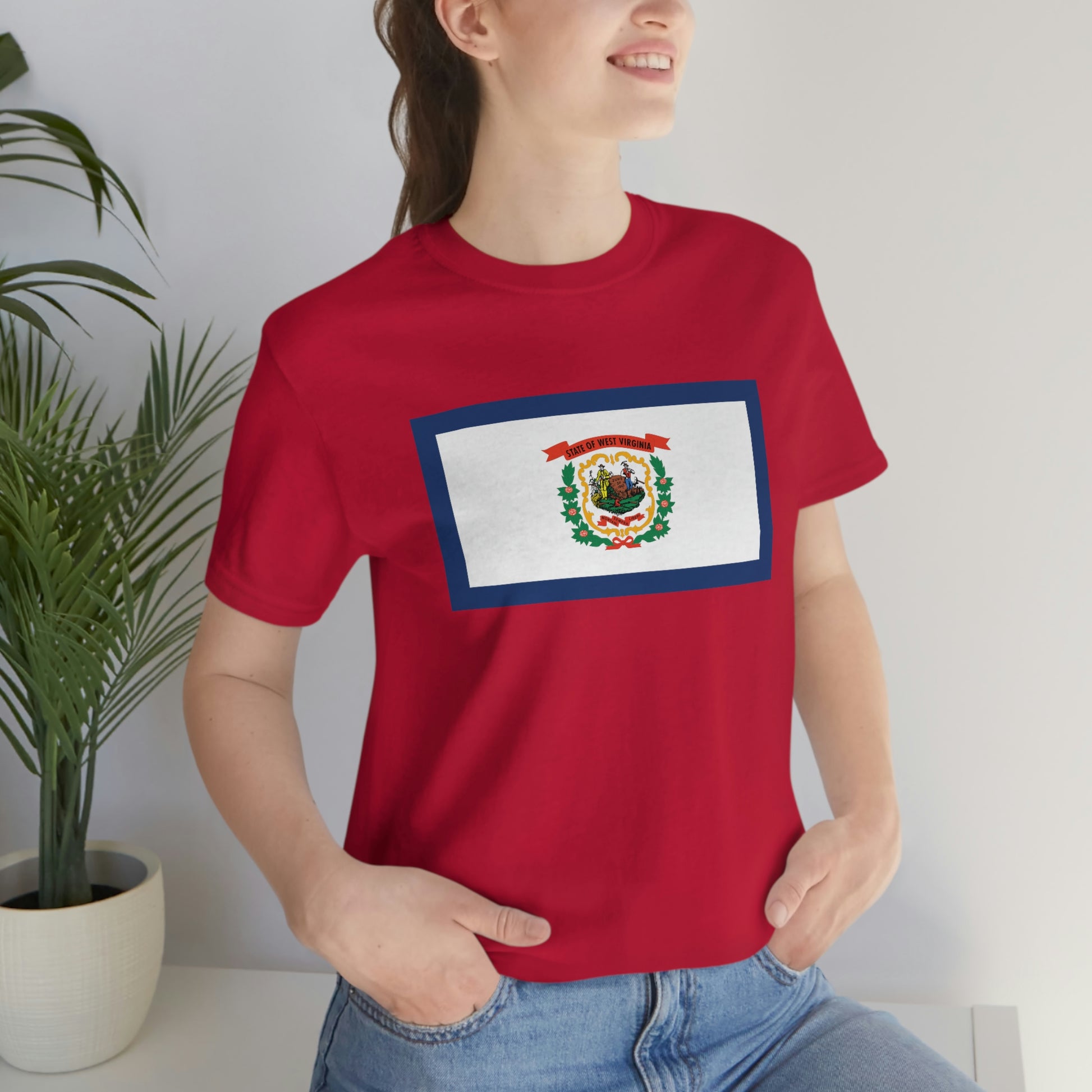 West Virginia Flag Unisex Jersey Short Sleeve Tee Tshirt T-shirt