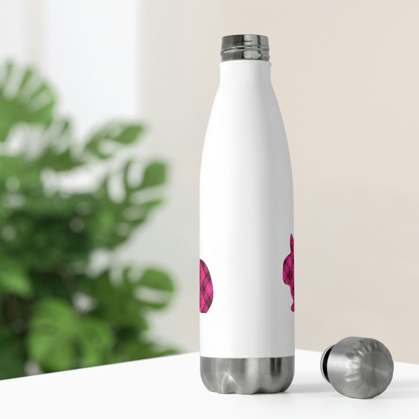Pink Plaid Bunny Easter 20oz Insulated Bottle