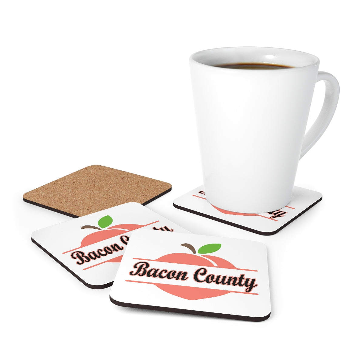 Bacon County Georgia Corkwood Coaster Set