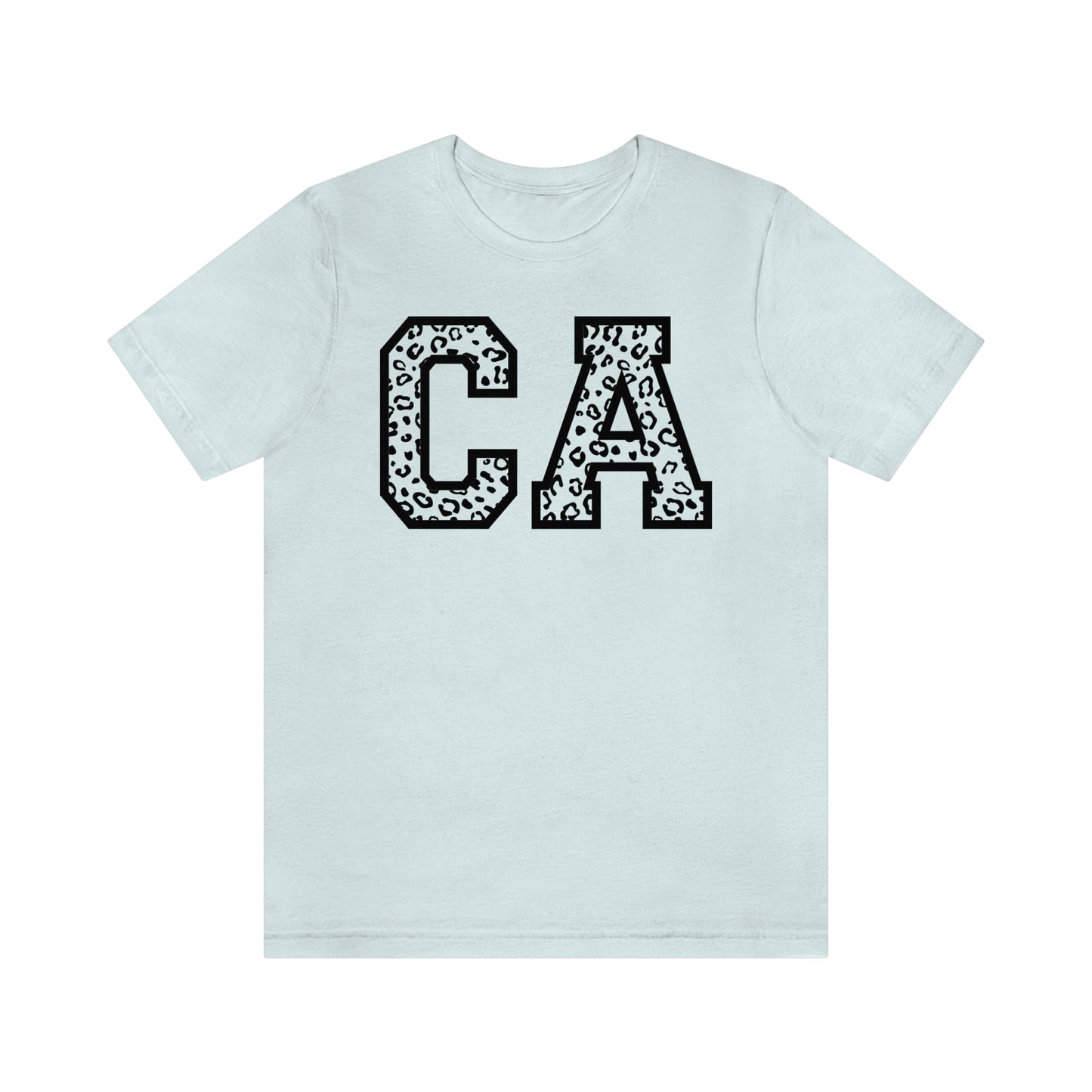 California CA Leopard Print Unisex Jersey Short Sleeve Tee Tshirt T-shirt