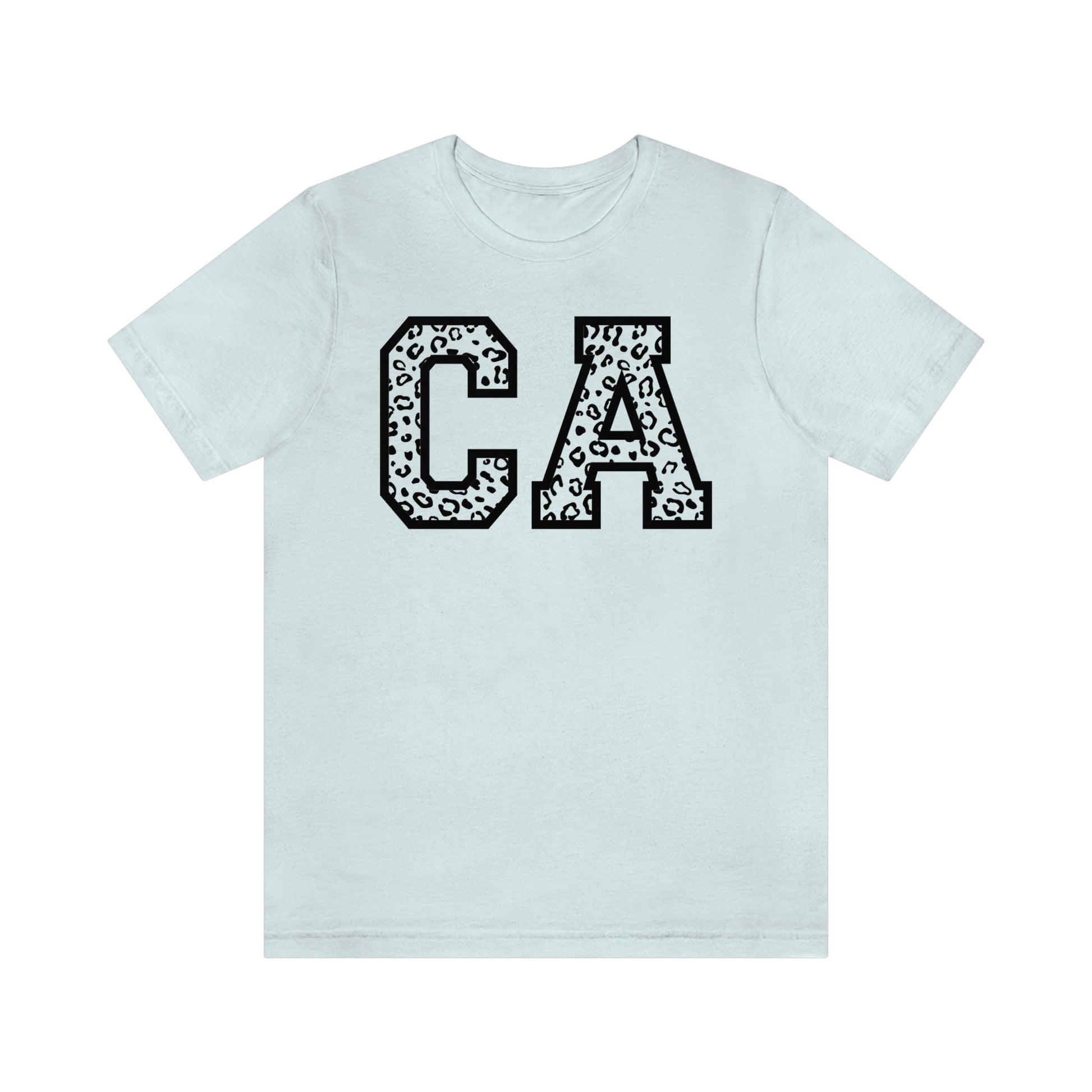 California CA Leopard Print Unisex Jersey Short Sleeve Tee Tshirt T-shirt