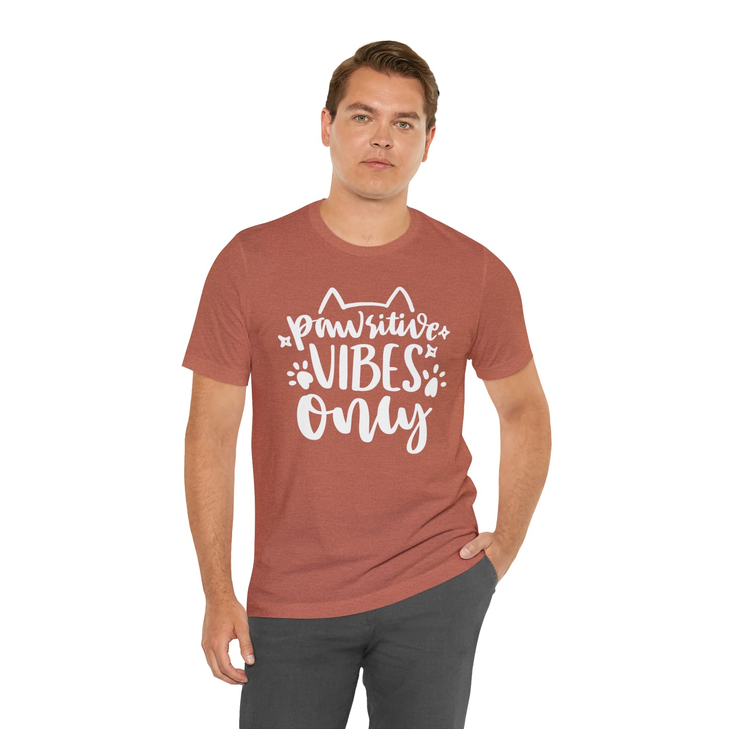 Pawsitive Vibes Only Cat Short Sleeve T-shirt