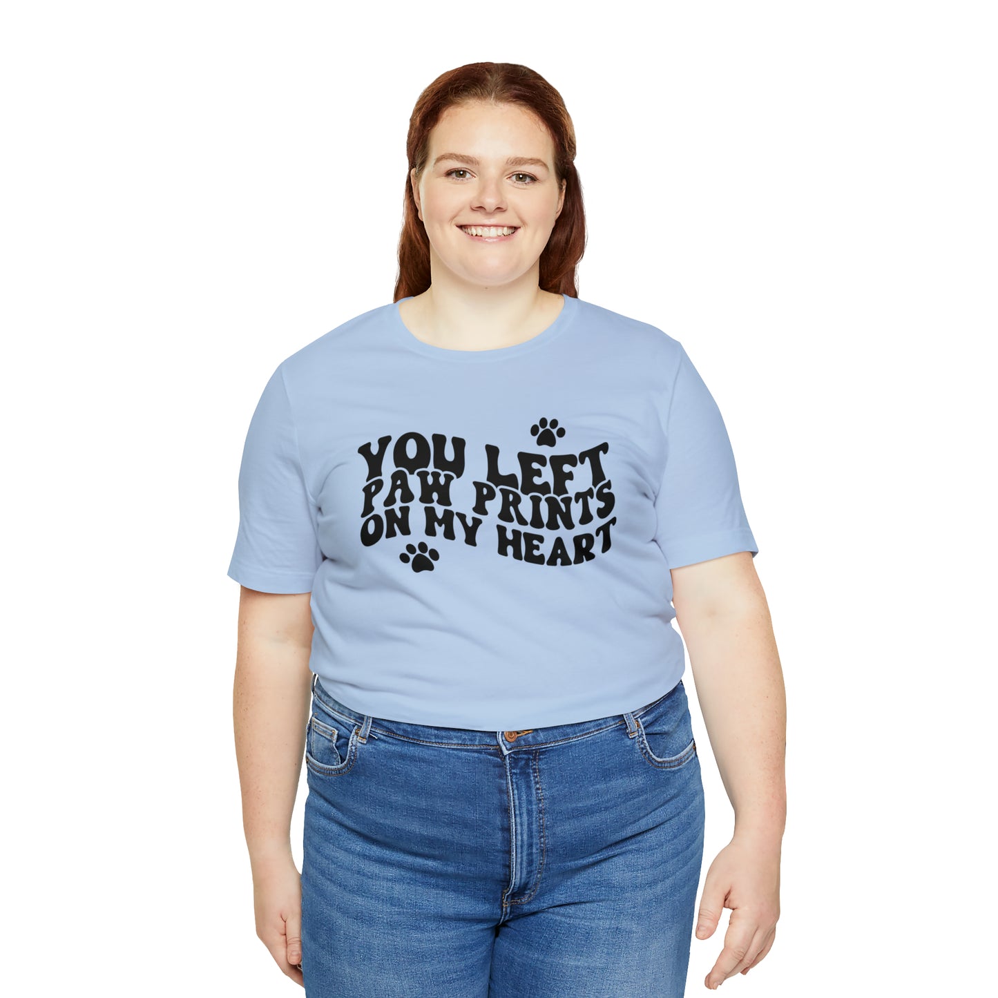 You Left Your Paw Prints On My Heart Cat Short Sleeve T-shirt