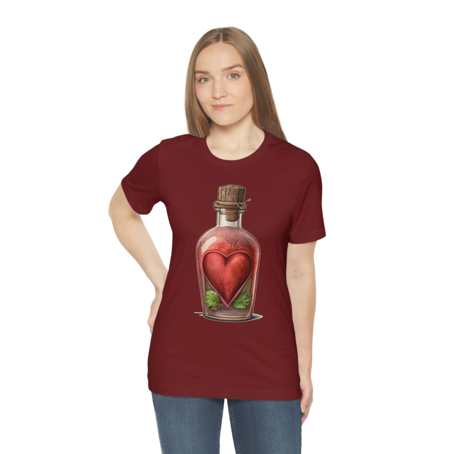 Vintage Bottle Floral Unisex Jersey Short Sleeve Tee