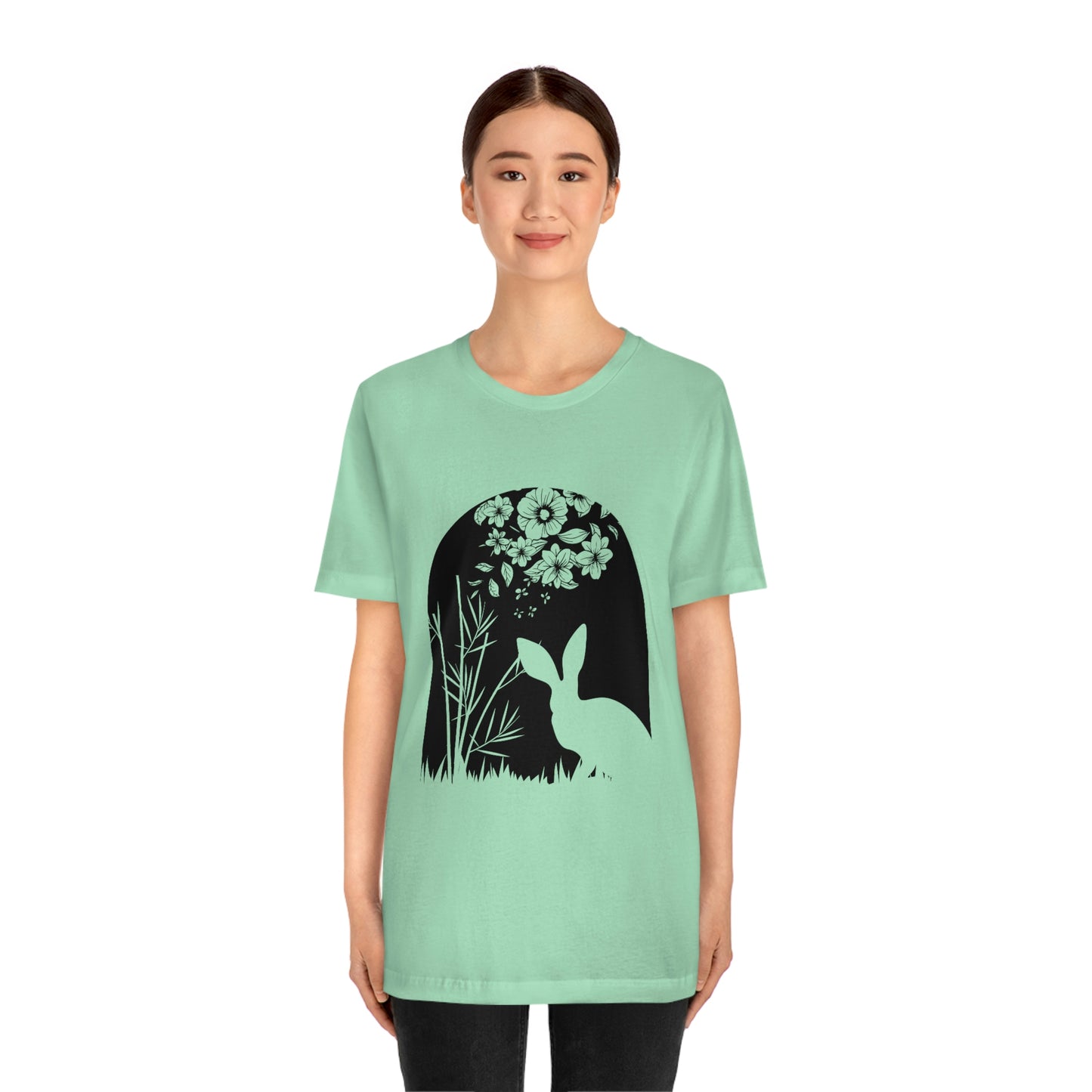 Bunny Silhouette Spring Rabbit Unisex Jersey Short Sleeve Tee