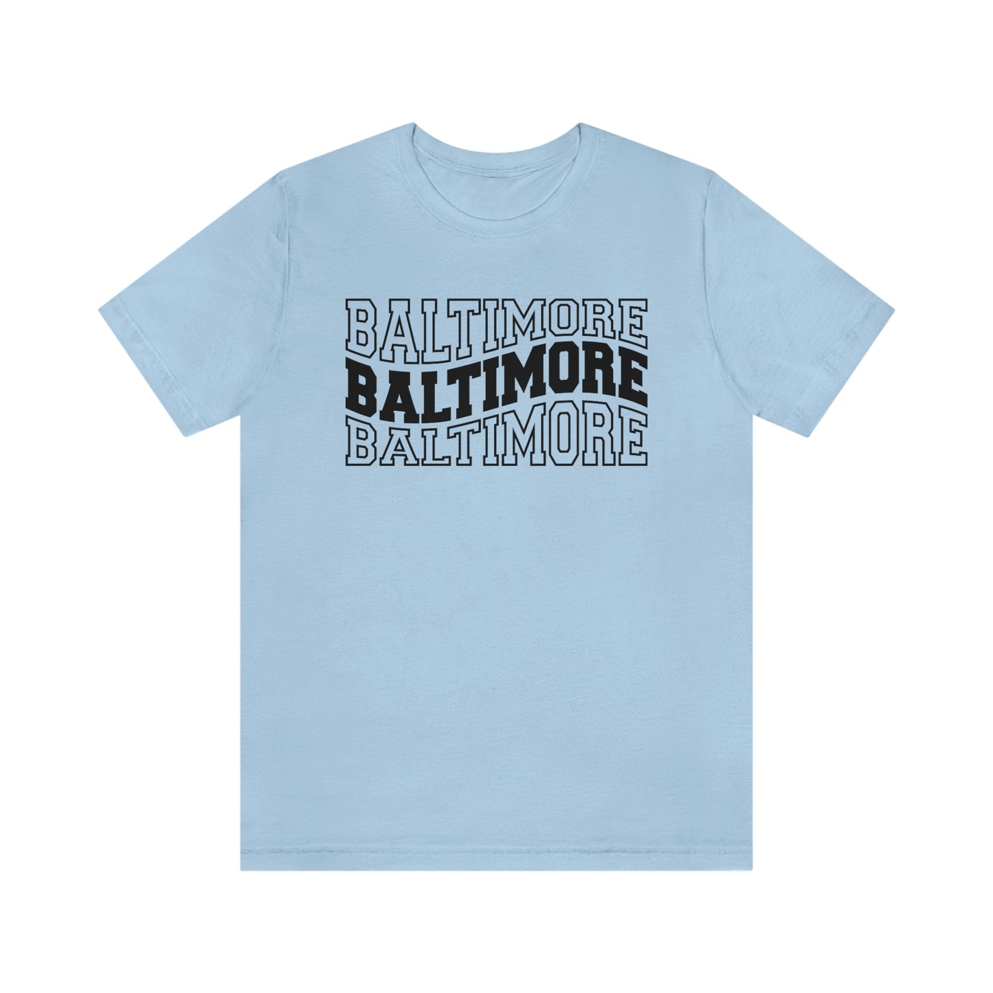 Baltimore Varsity Letters Triple Wavy Short Sleeve T-shirt