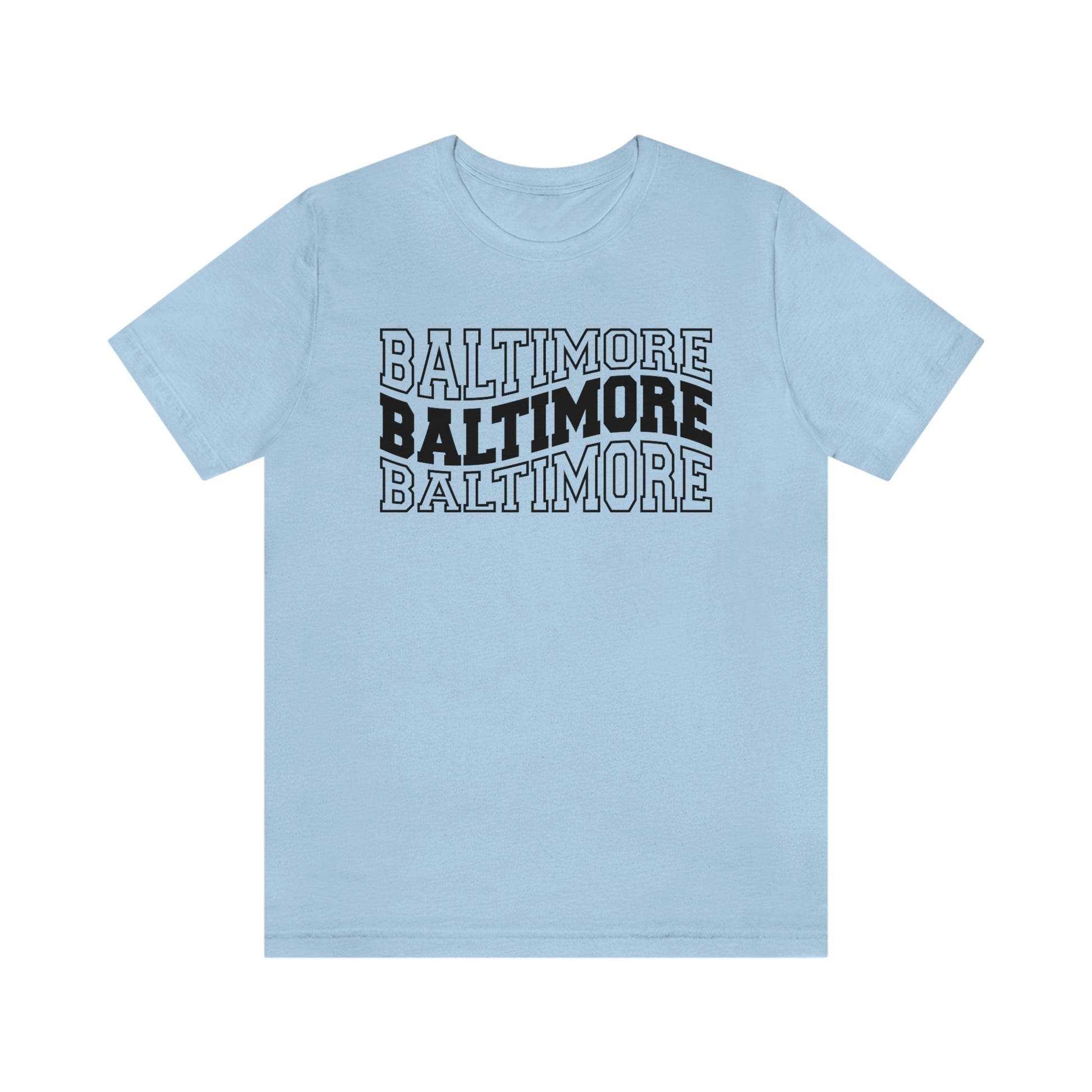 Baltimore Varsity Letters Triple Wavy Short Sleeve T-shirt