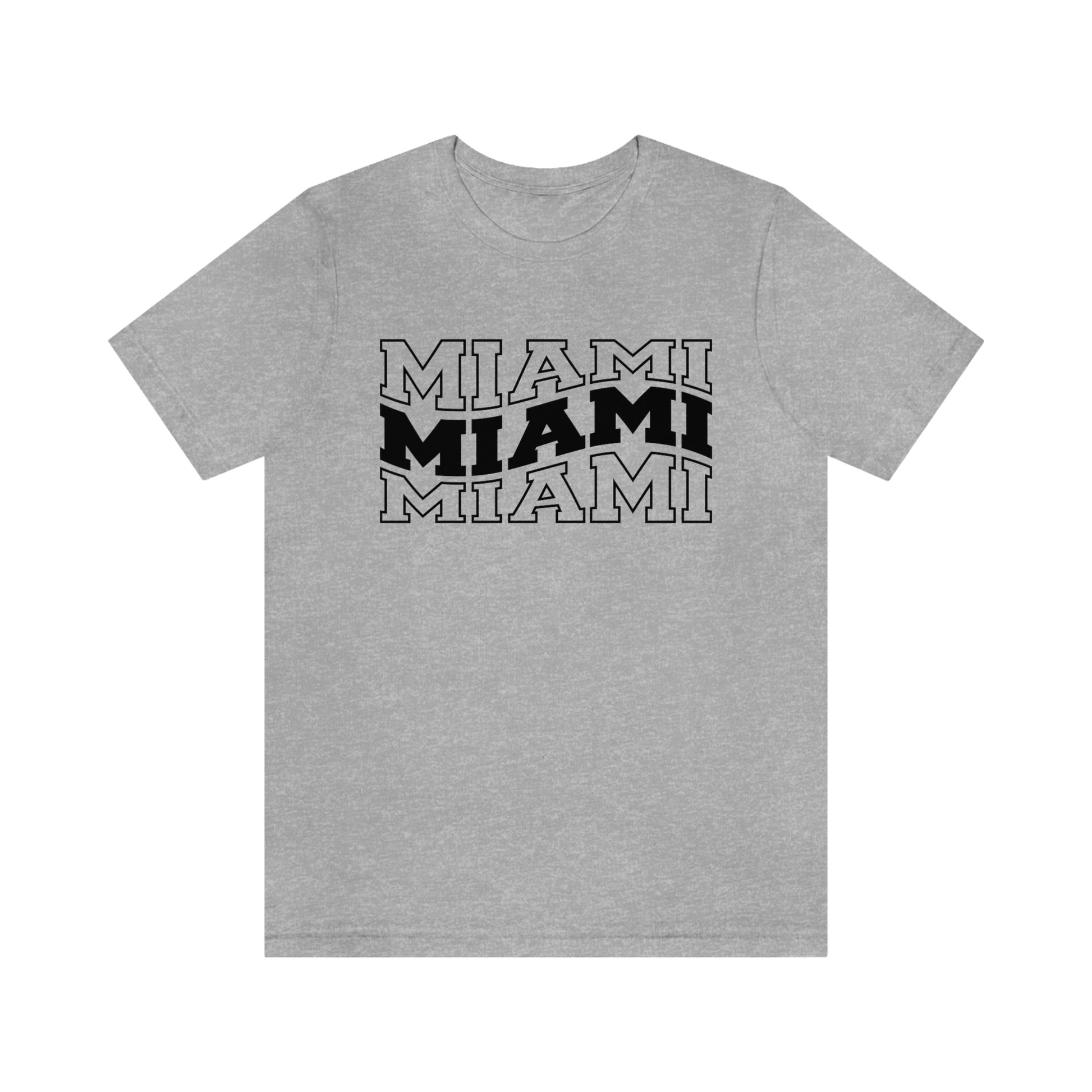 Miami Varsity Letters Wavy Florida Short Sleeve T-shirt