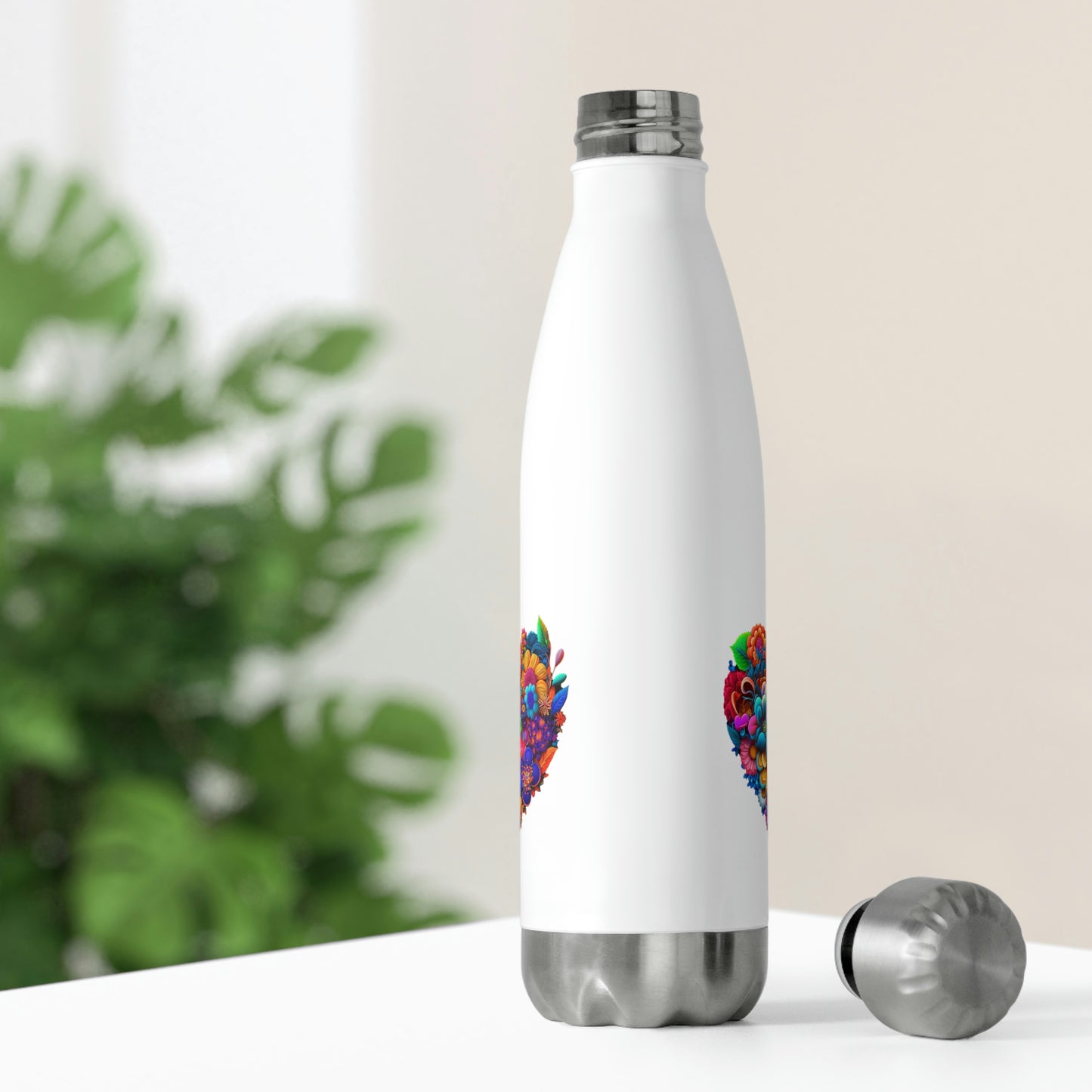 Bright Flowered Heart Valentine 20oz Insulated Bottle