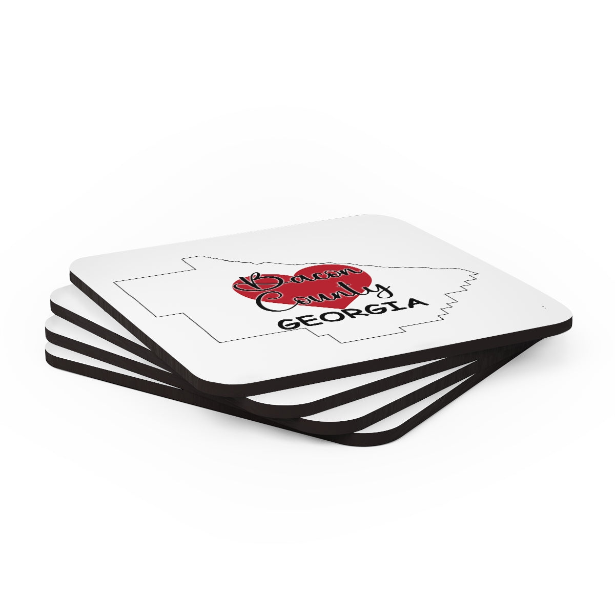 Bacon County Georgia Corkwood Coaster Set