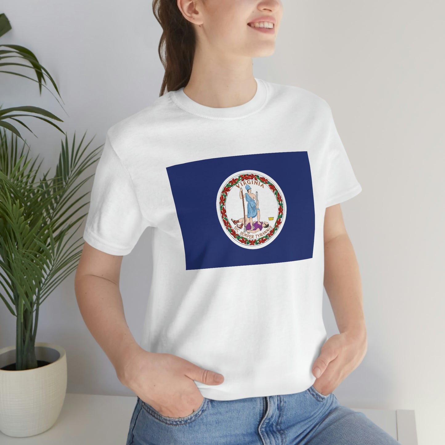 Virginia Flag Unisex Jersey Short Sleeve Tee Tshirt T-shirt