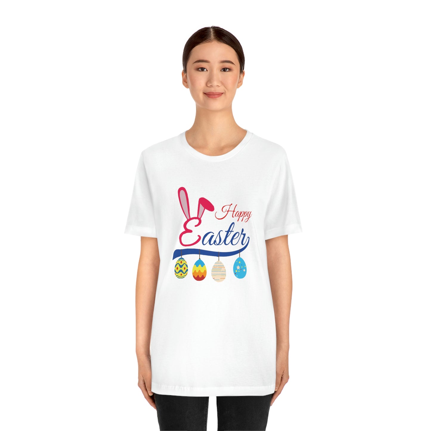 Egg Ornaments Happy Easter Unisex Jersey Short Sleeve Tee
