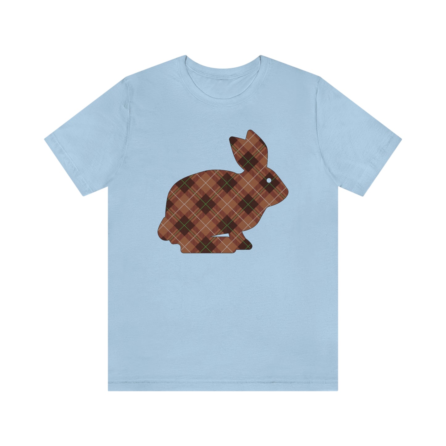 Brown Plaid Bunny Unisex Jersey Short Sleeve Tee