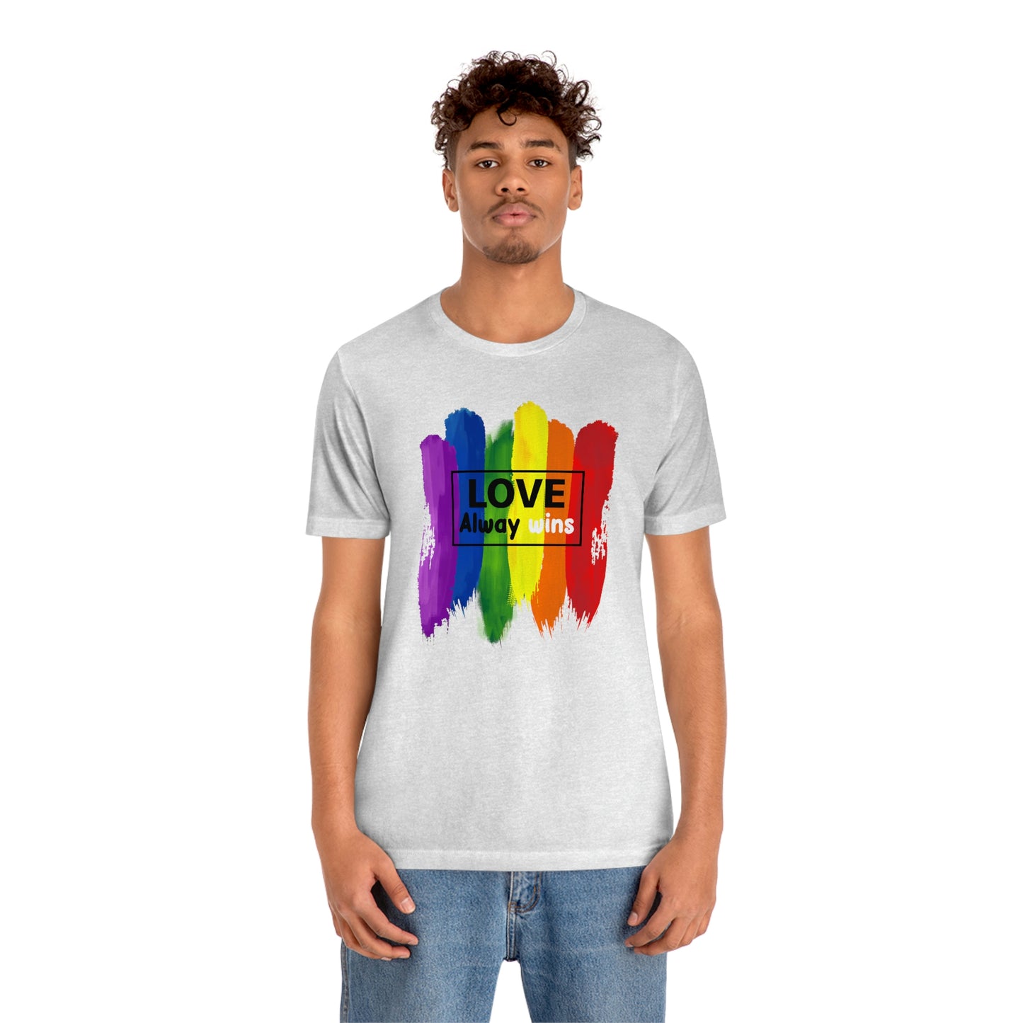 Love Always Wins LGBTQIA Print Unisex Jersey Short Sleeve Tee