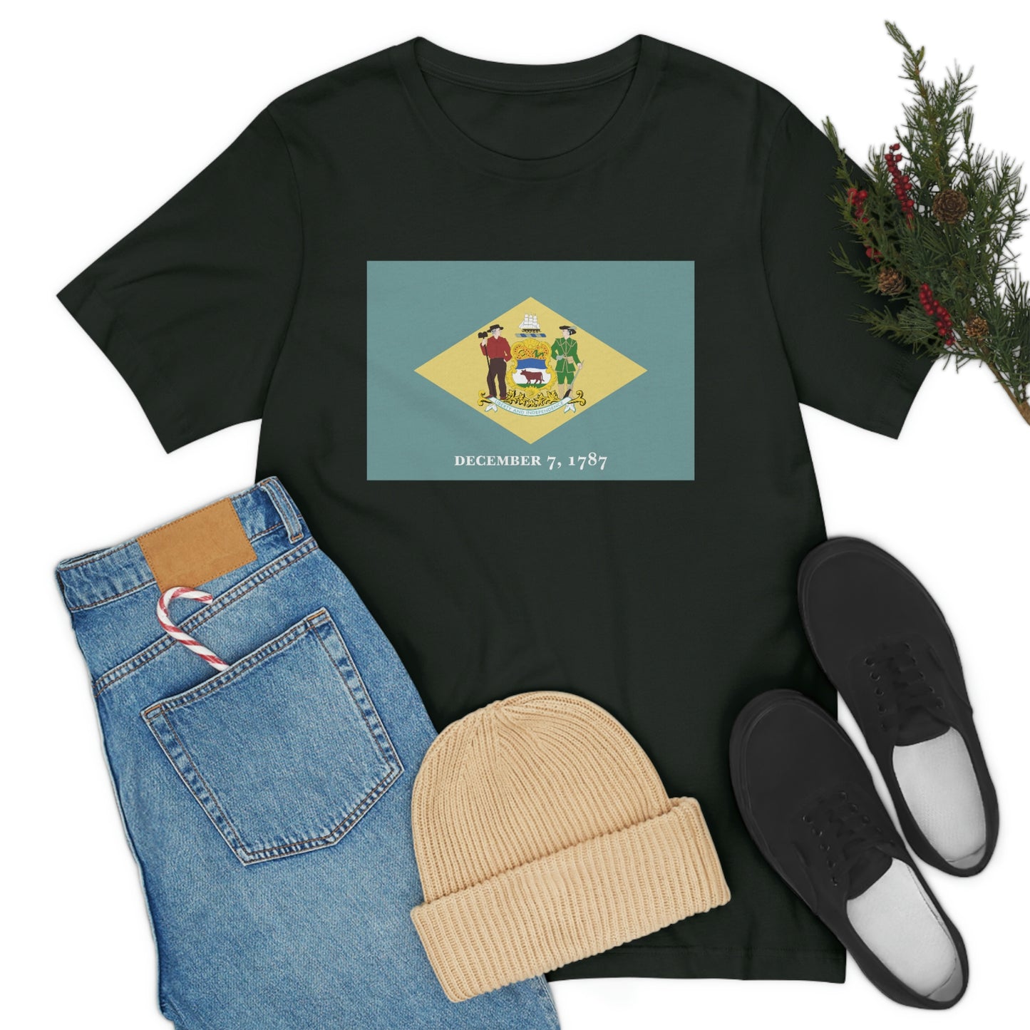 Delaware Flag Unisex Jersey Short Sleeve Tee Tshirt T-shirt