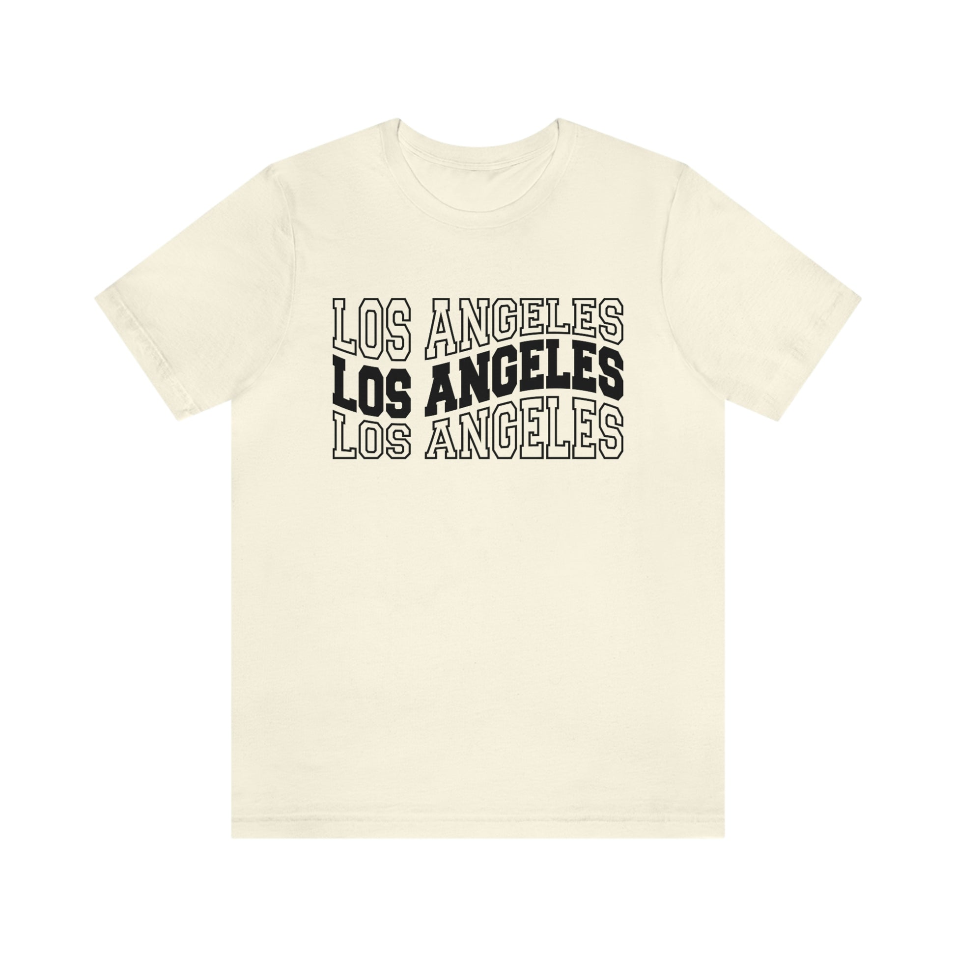 Los Angeles Varsity Letters Wavy Unisex Jersey Short Sleeve Tee Tshirt T-shirt
