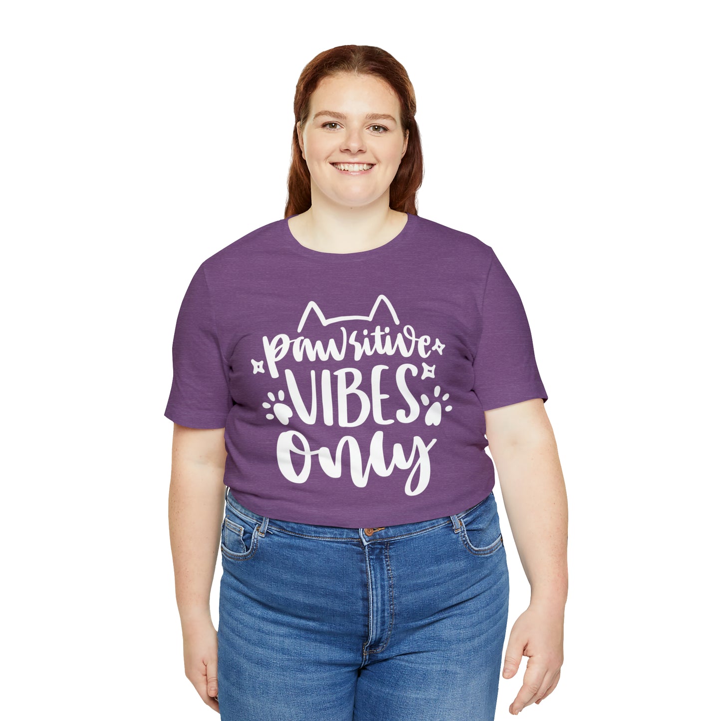 Pawsitive Vibes Only Cat Short Sleeve T-shirt