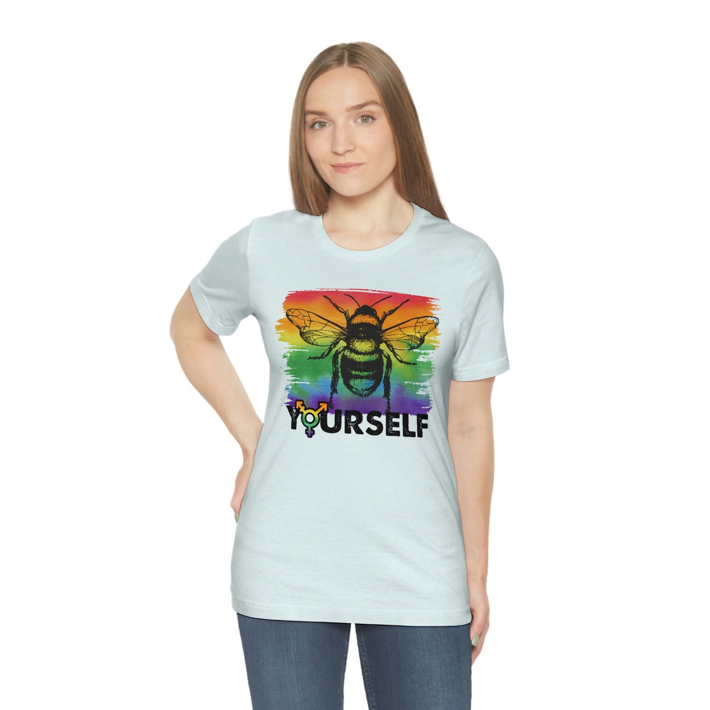 Bee Yourself LGBTQIA Print Unisex Jersey Short Sleeve Tee