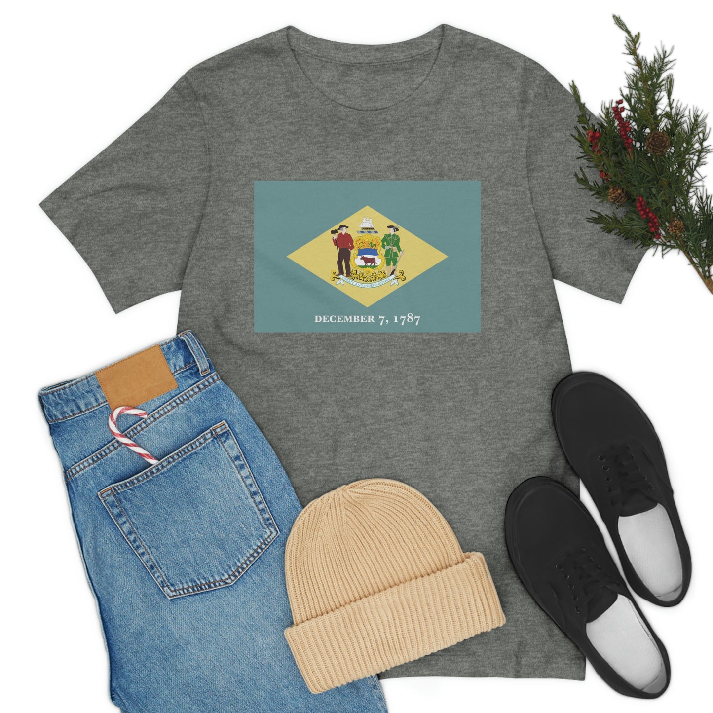 Delaware Flag Unisex Jersey Short Sleeve Tee Tshirt T-shirt