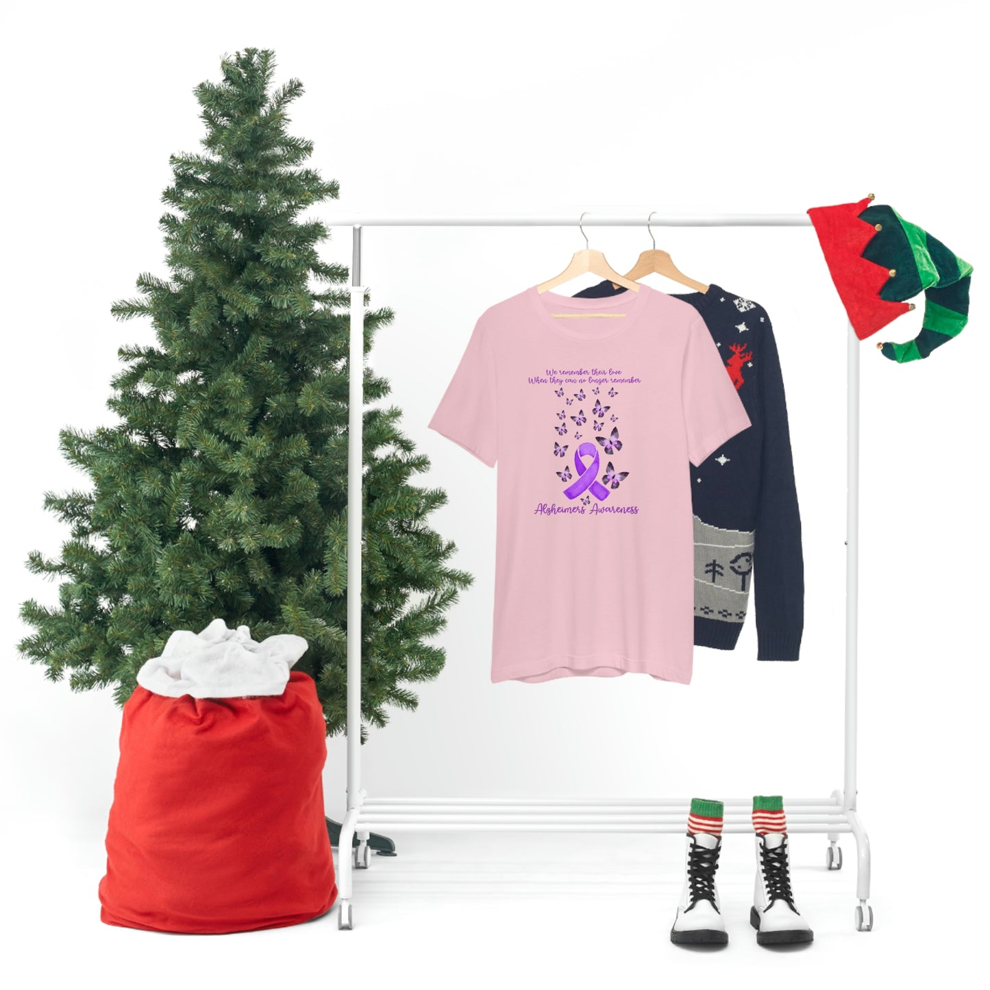 We Remember Their Love When They Can No Longer Remember Alzheimer's Awareness Print Unisex Jersey Short Sleeve Tee
