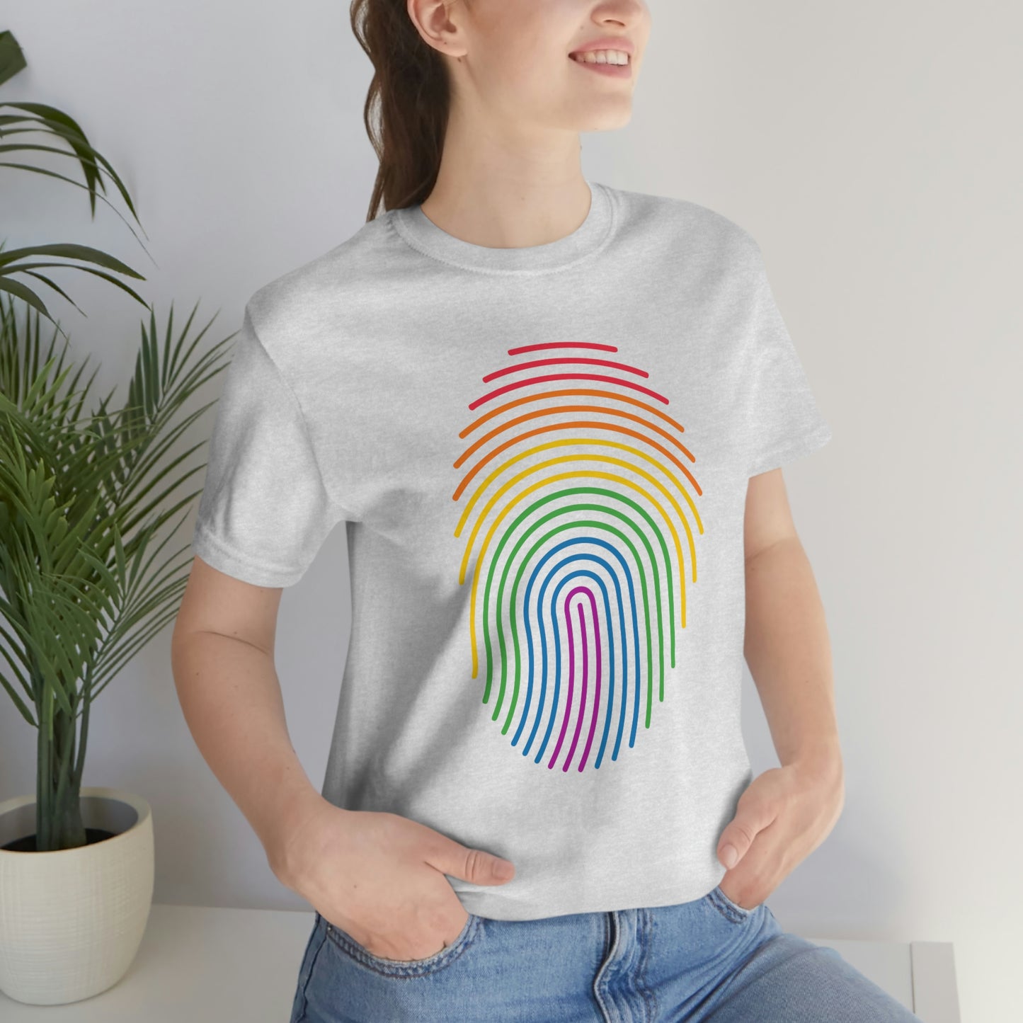 Fingerprint LGBTQIA Print Unisex Jersey Short Sleeve Tee