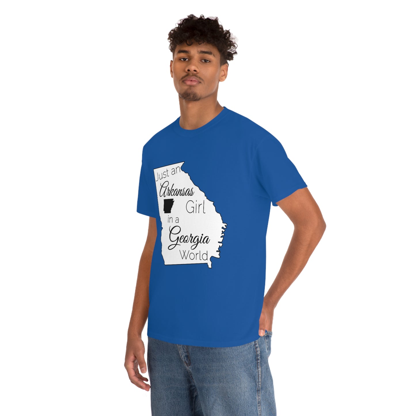 Just an Arkansas Girl in a Georgia World Unisex Heavy Cotton Tee