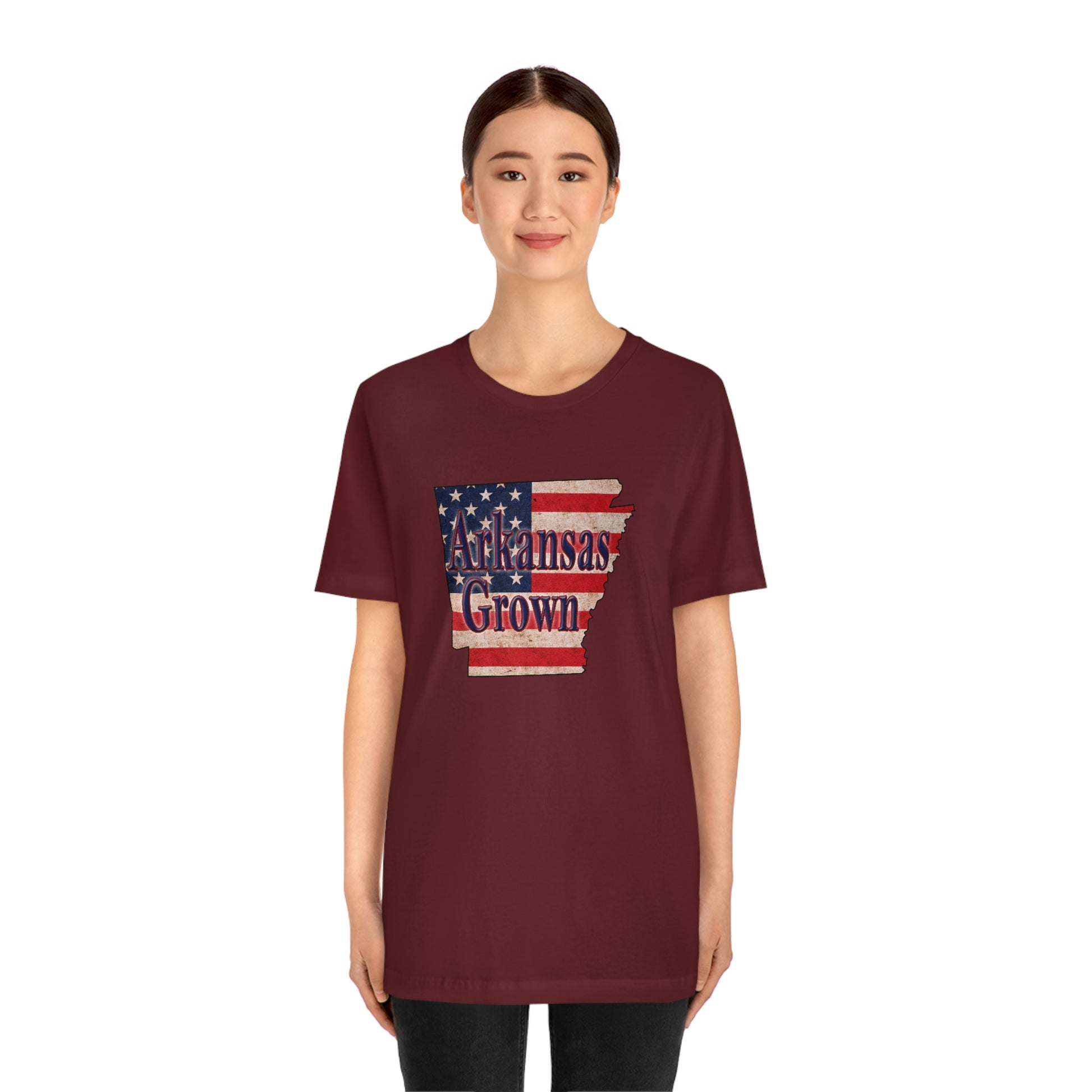 Arkansas Grown US Flag Unisex Jersey Short Sleeve Tee Tshirt T-shirt