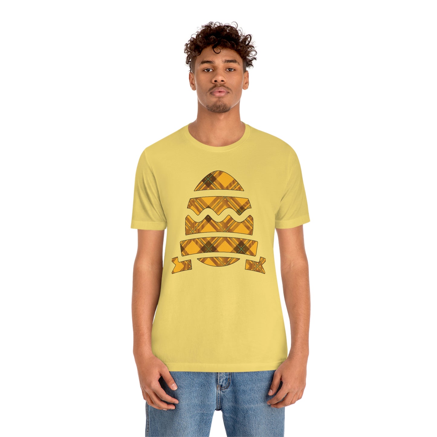 Plaid Egg Easter Spring Unisex Jersey Short Sleeve Tee