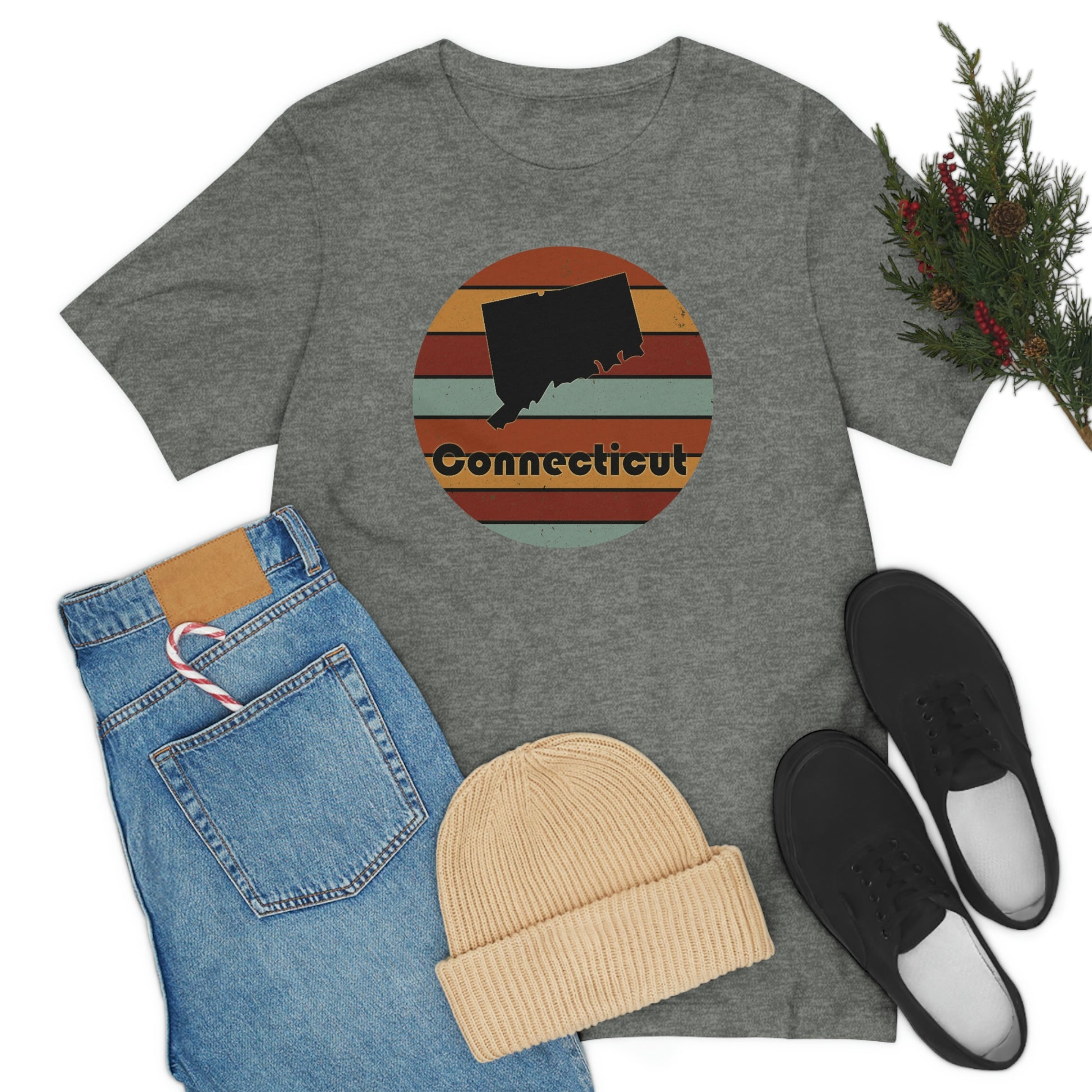 Connecticut Retro Sunset Short Sleeve  T-shirt