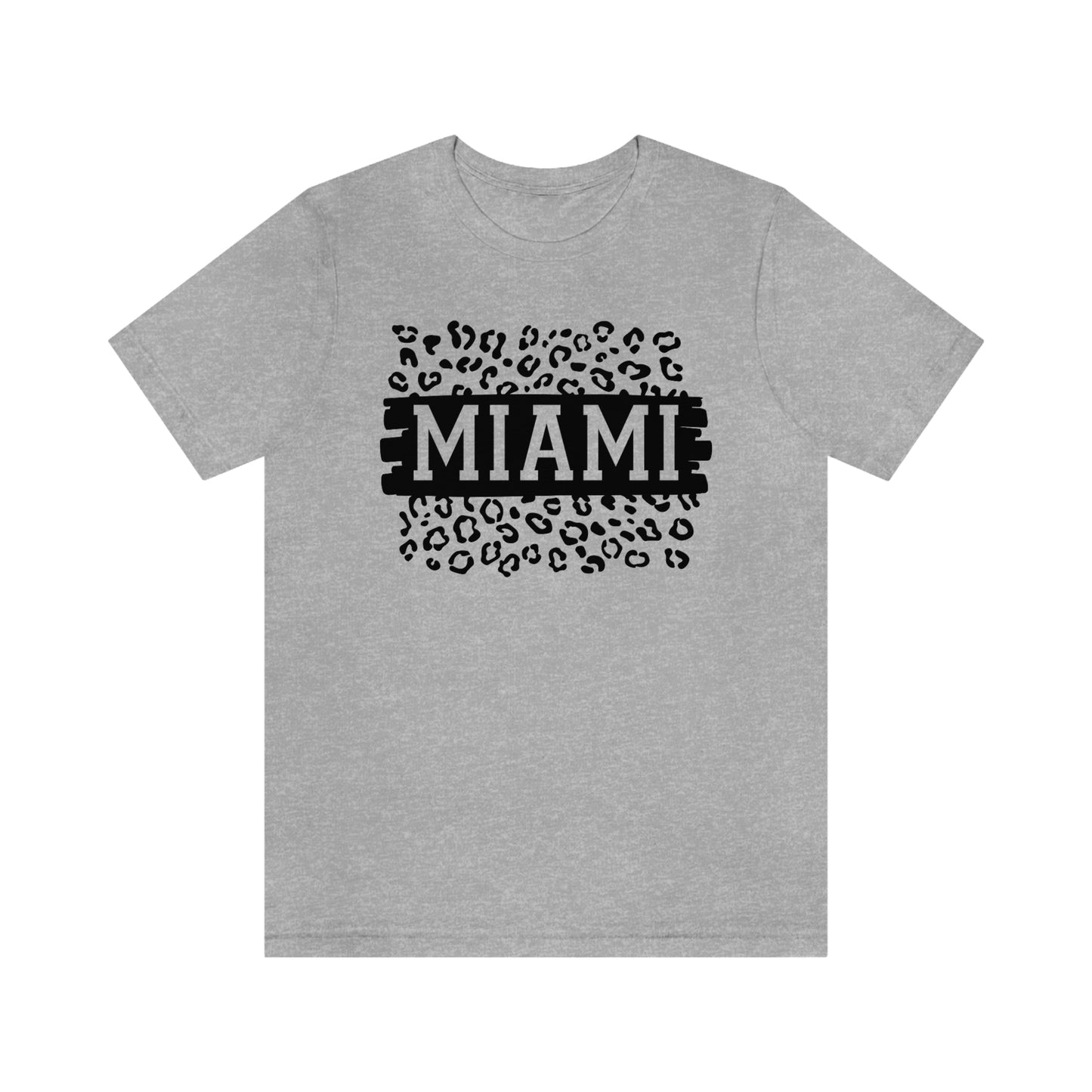 Miami Leopard Print Florida Short Sleeve T-shirt