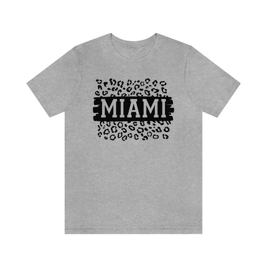 Miami Leopard Print Florida Short Sleeve T-shirt