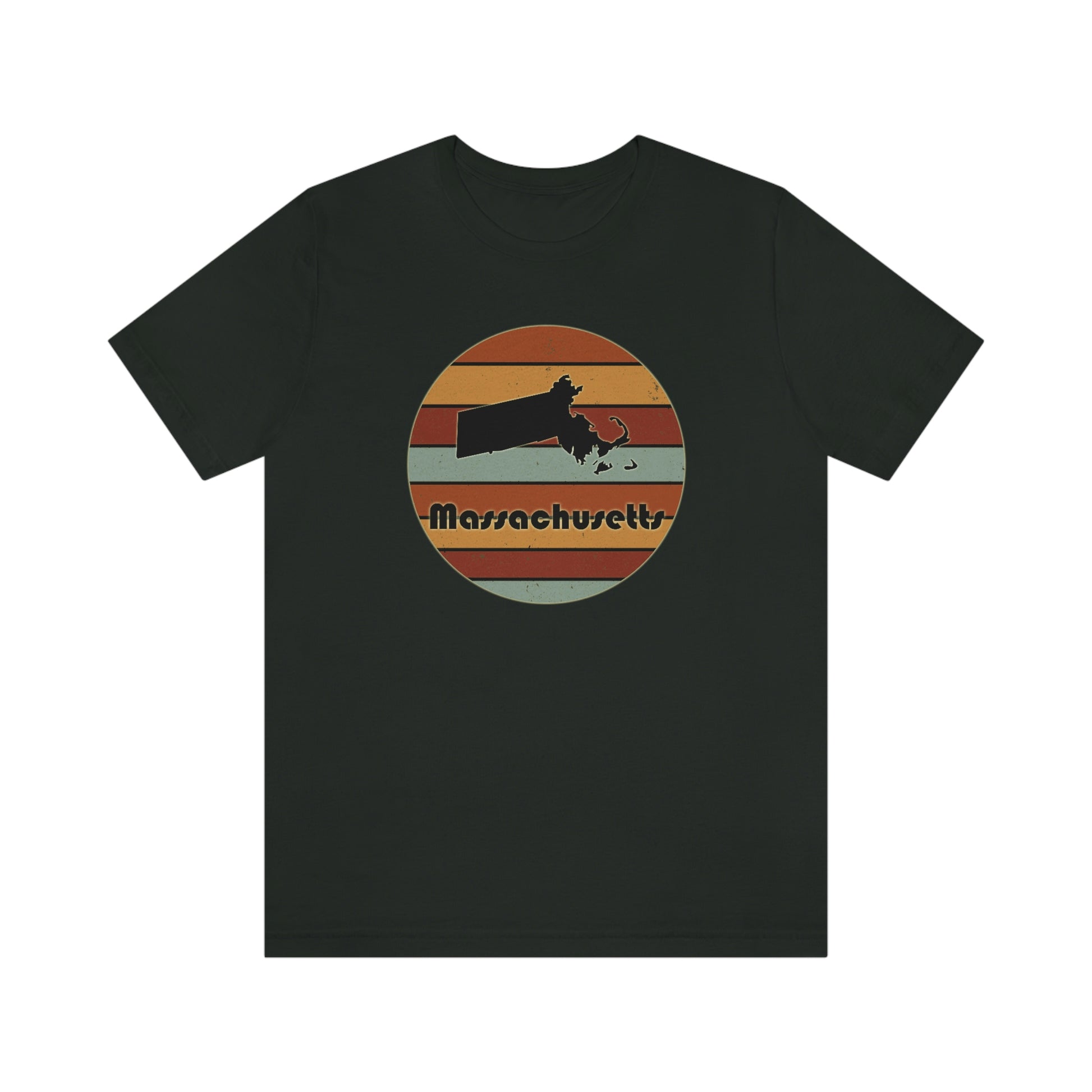 Massachusetts Retro Sunset Short Sleeve T-shirt